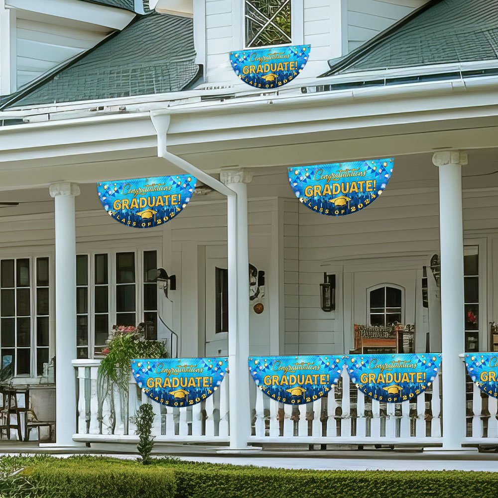 Congratulation Graduate Graduation Non-Pleated Fan Flag
