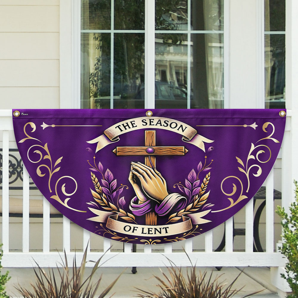 The Season Of Lent Easter Non-Pleated Fan Flag