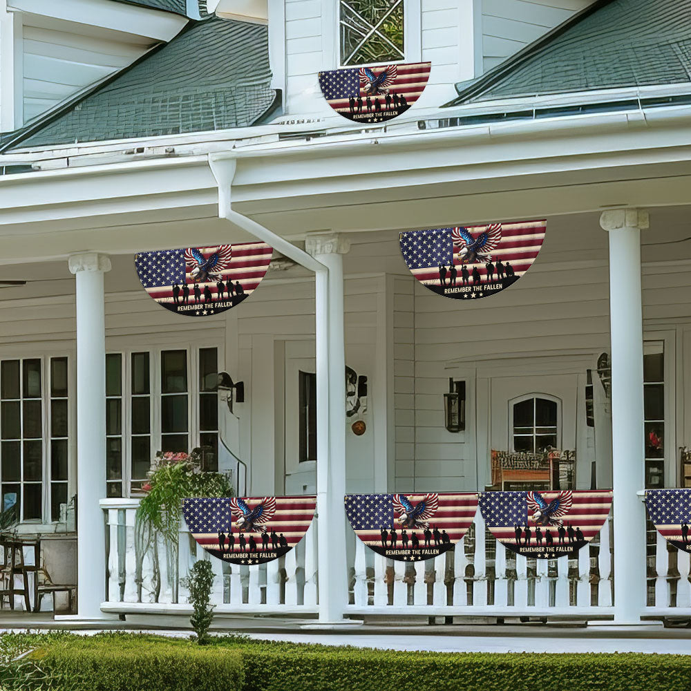 Remember the Fallen Veterans Memorial Day Patriotic Non-Pleated Fan Flag