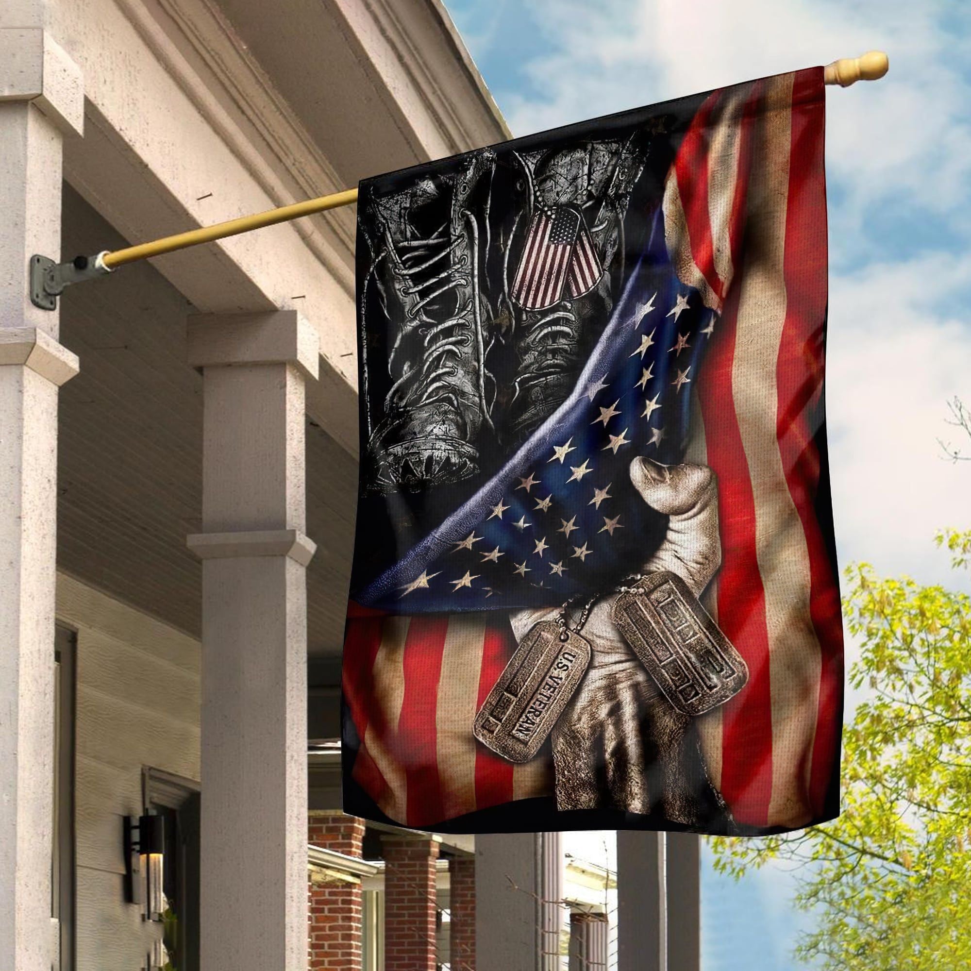 Premium God Bless America U.S Veteran Flag