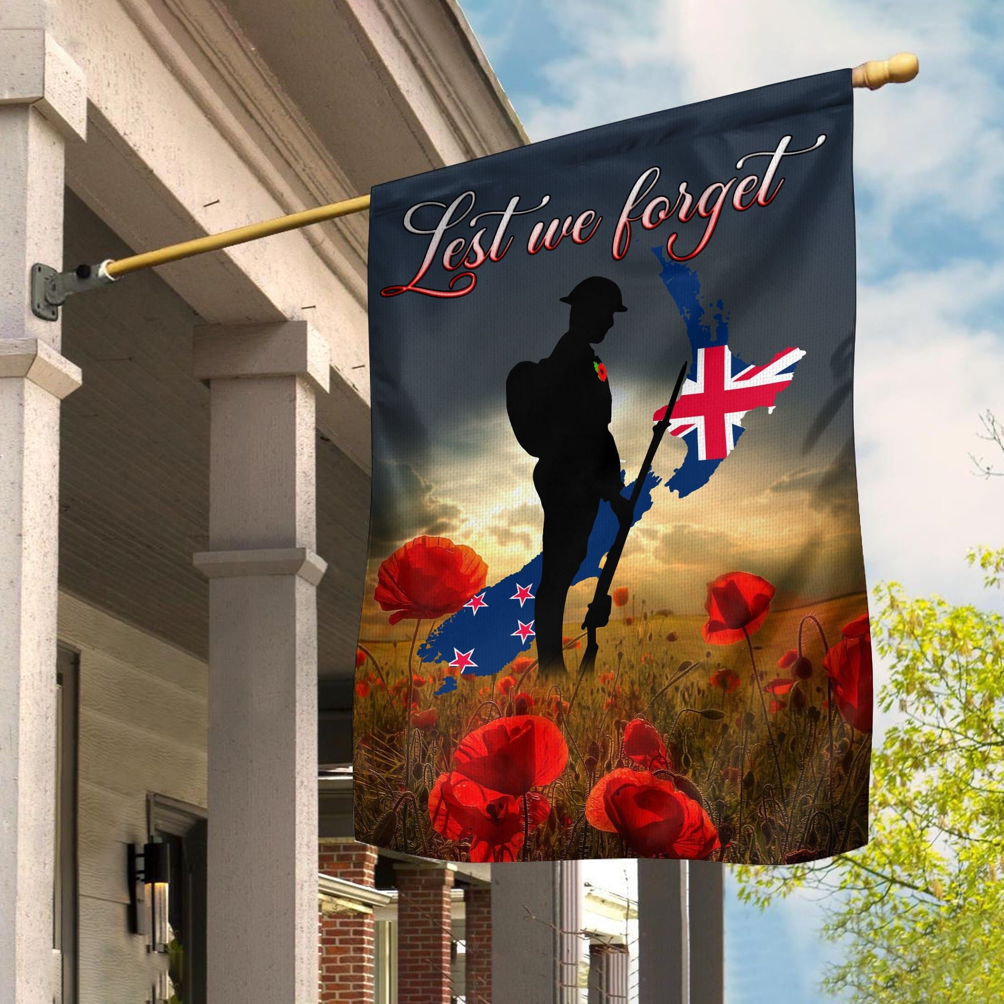 Multinational Lest We Forget Flags