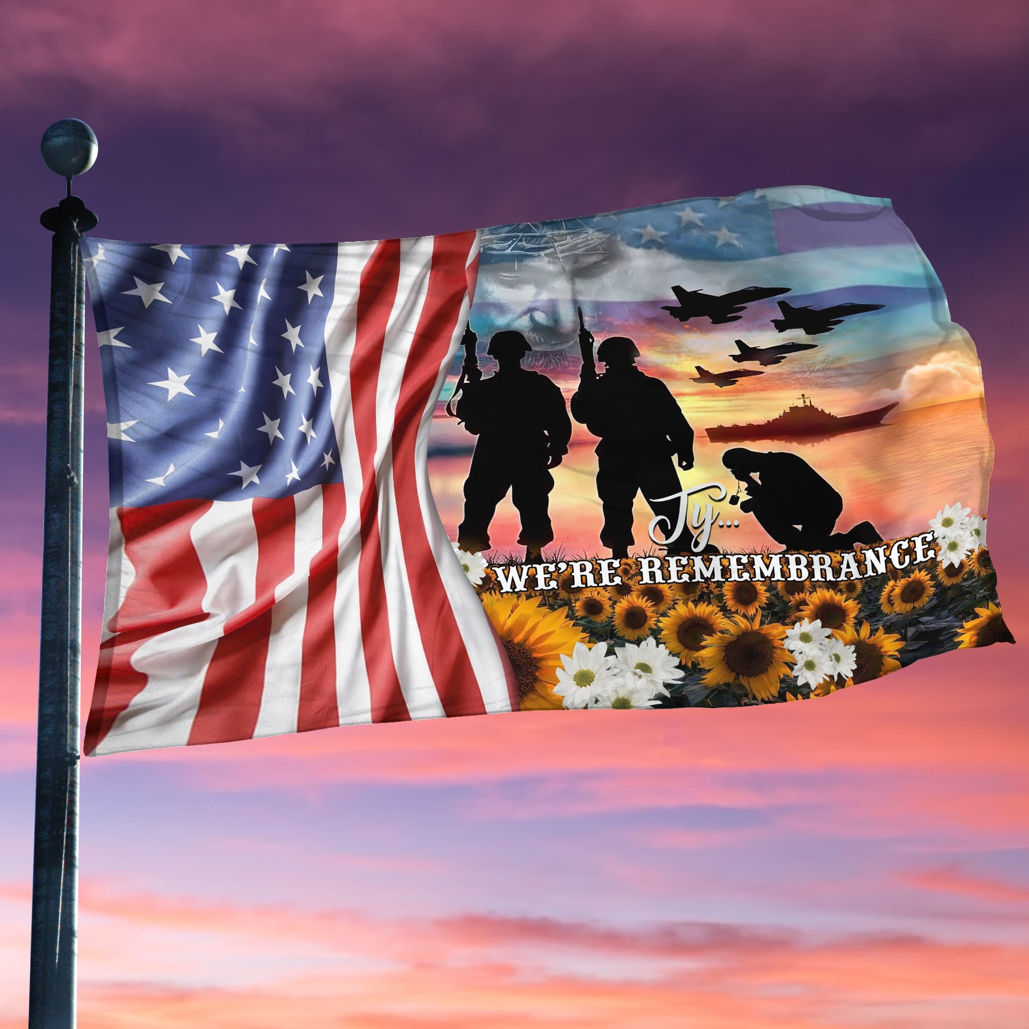 Premium We're Remembrance Grommet Flag
