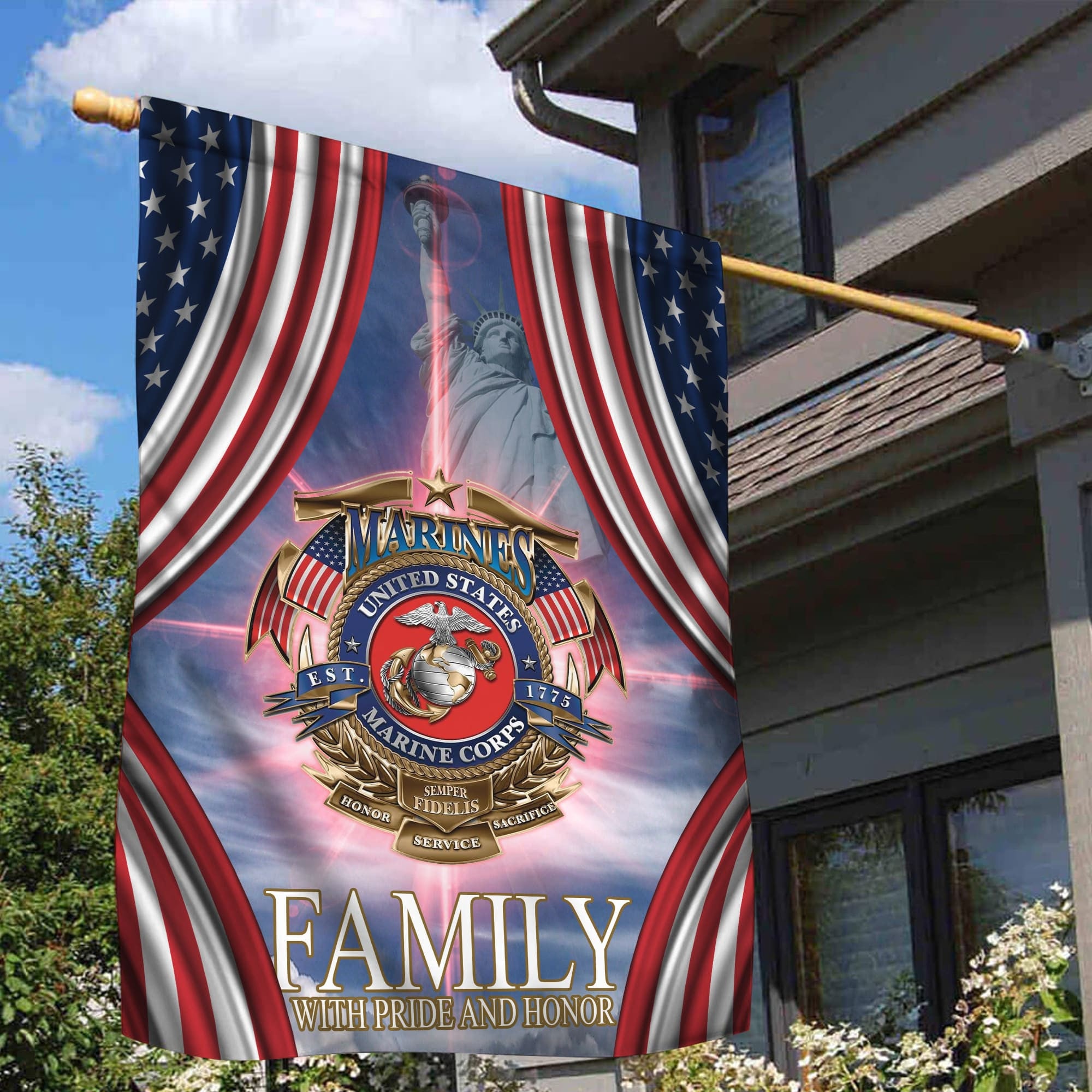 Premium Multiple US Military Services Veteran Flag