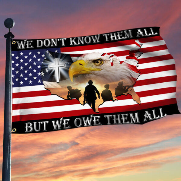 Thank You Veteran We Owe Them All Memorial Day American Grommet Flag