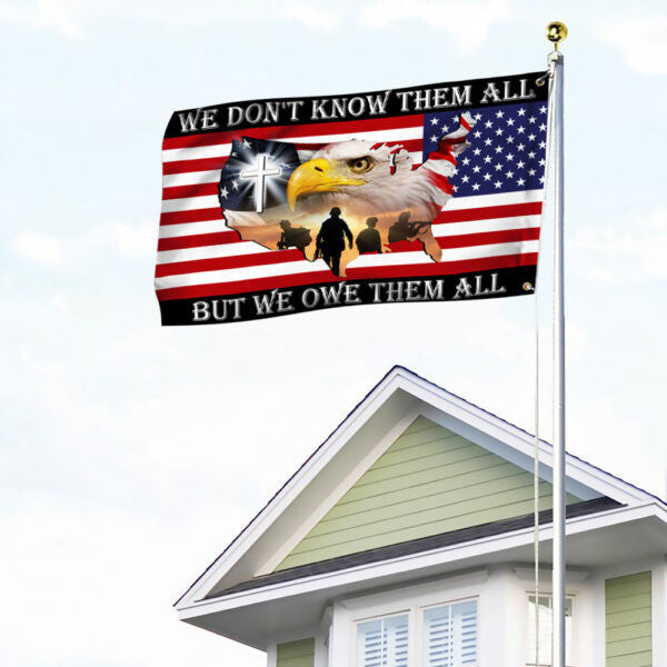 Thank You Veteran We Owe Them All Memorial Day American Grommet Flag