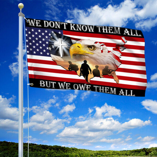 Thank You Veteran We Owe Them All Memorial Day American Grommet Flag