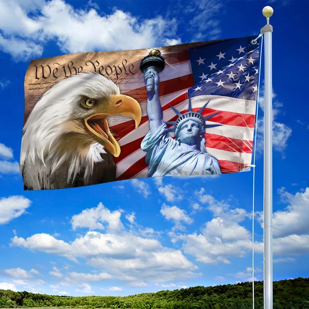 Premium America Patriotic Grommet We The People Flag