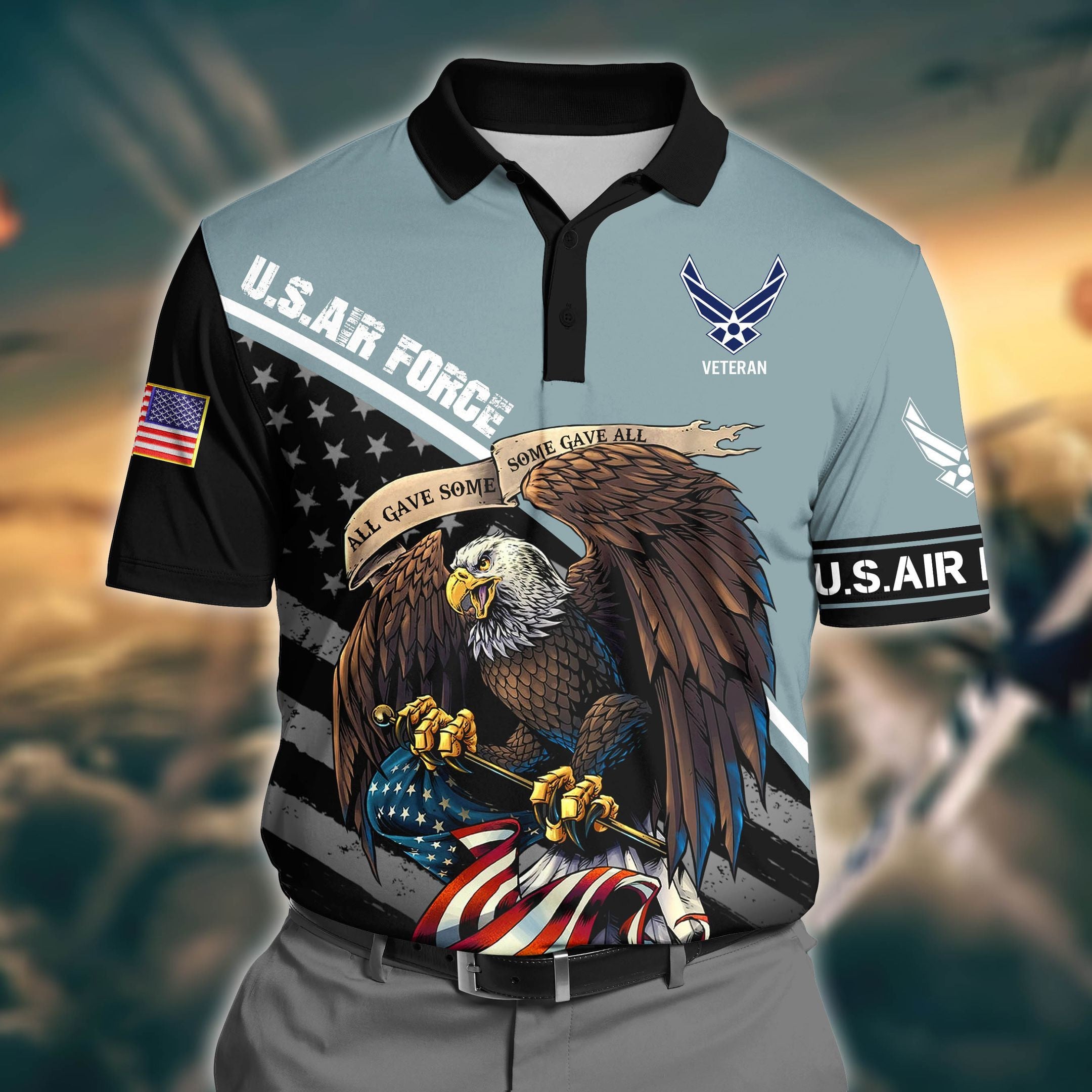 Premium U.S Air Force 3D Polo All Over Printed