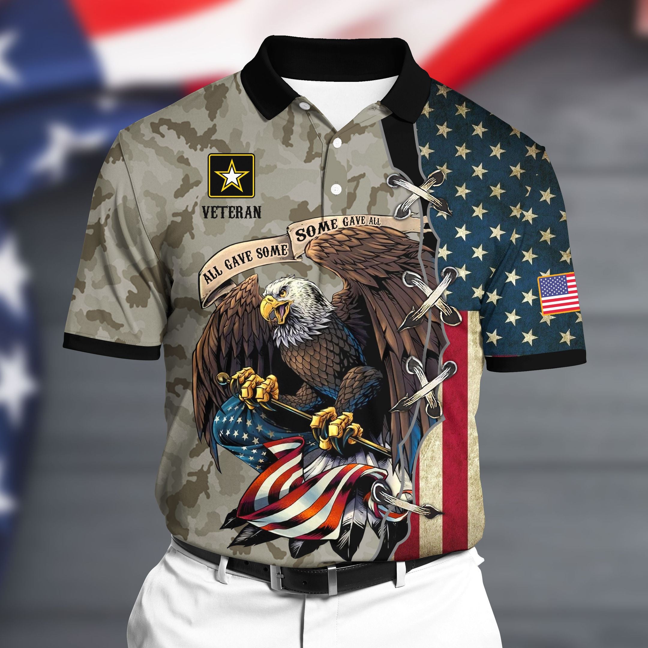 Premium U.S Army 3 Polo All Over Printed