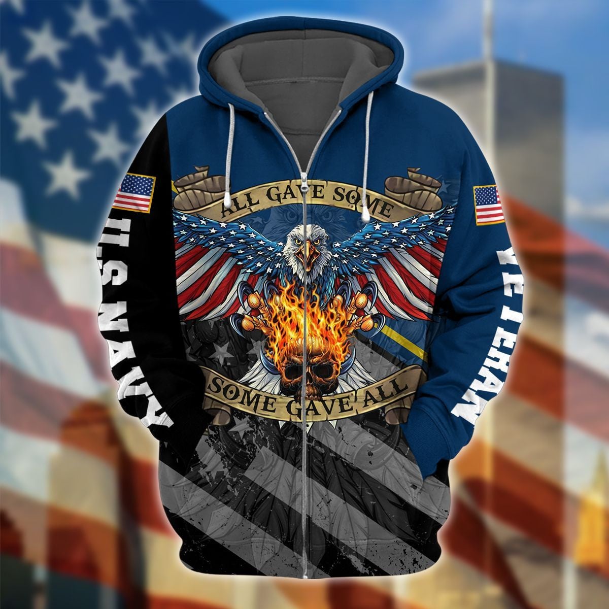 Premium Unique US Veteran Zip Hoodie