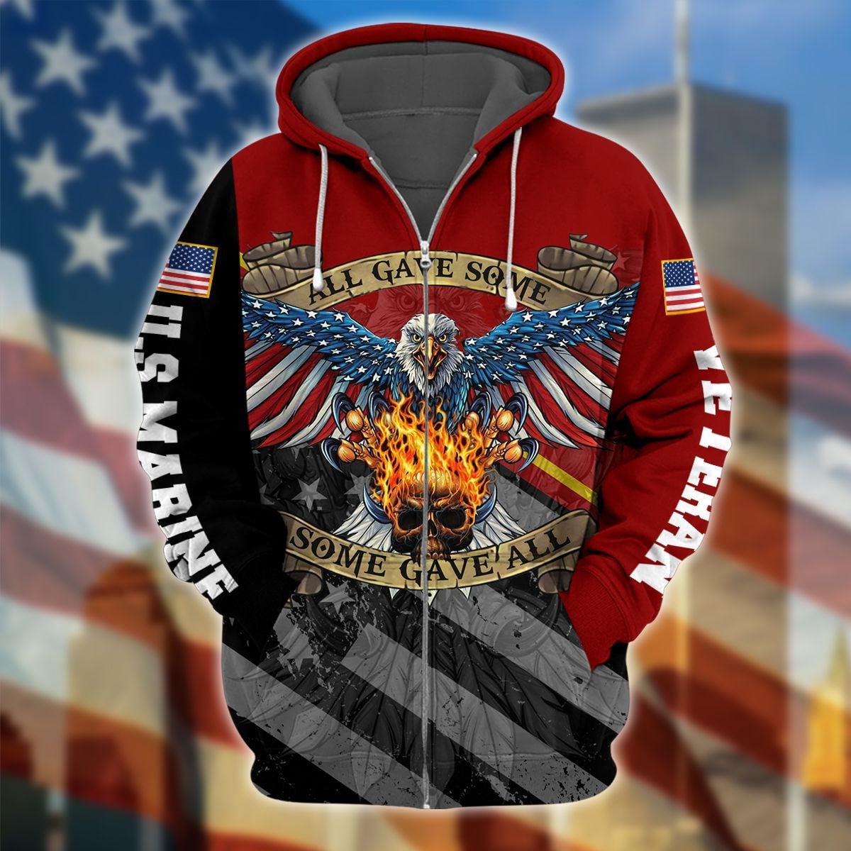 Premium Unique US Veteran Zip Hoodie