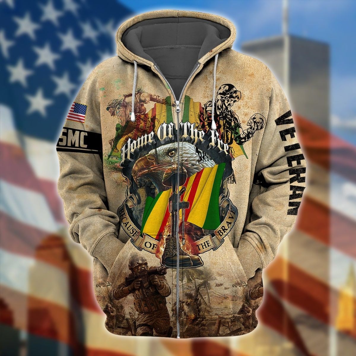 Premium VietNam Veteran Zip Hoodie