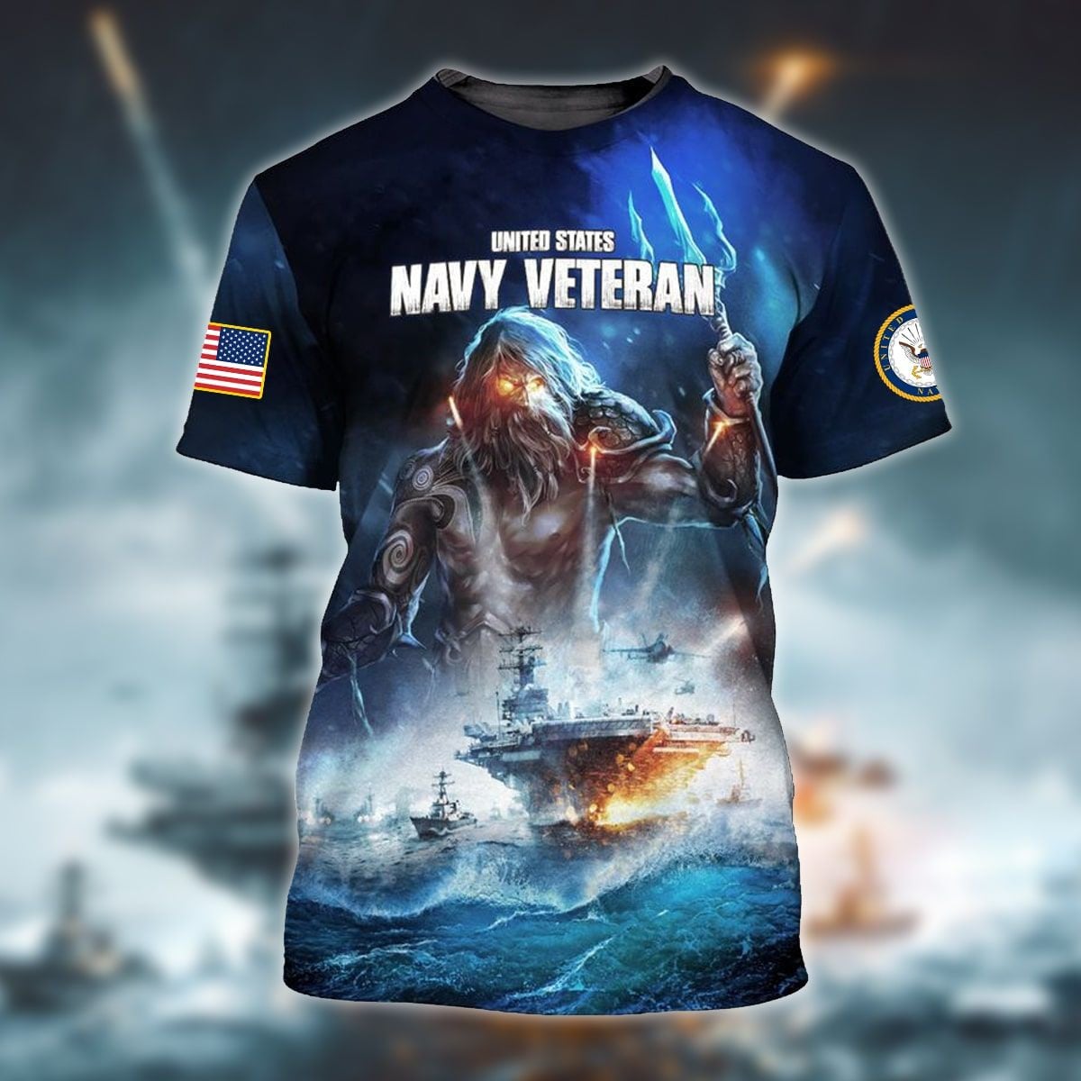 Premium Power American Veteran Navy Zip Hoodie Set