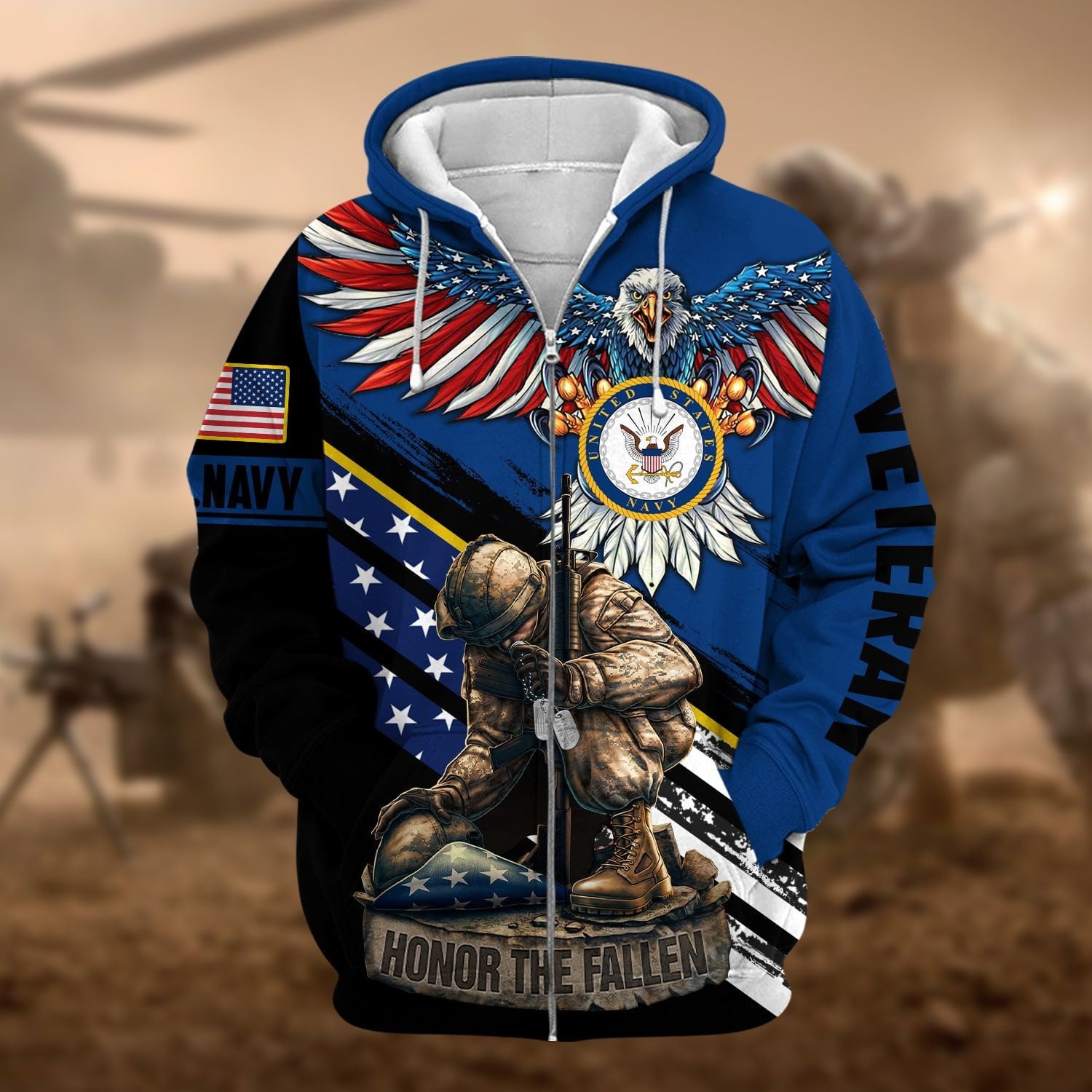 Unique Honor The Fallen Veteran Zip Hoodie