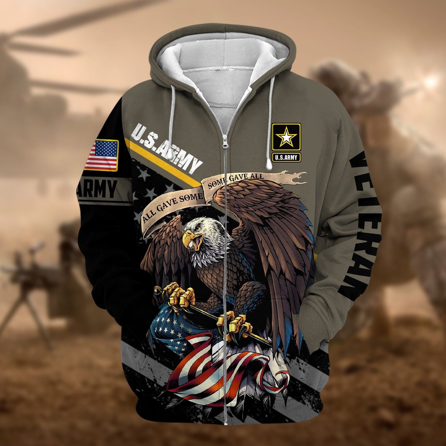 Premium American Veteran Zip Hoodie