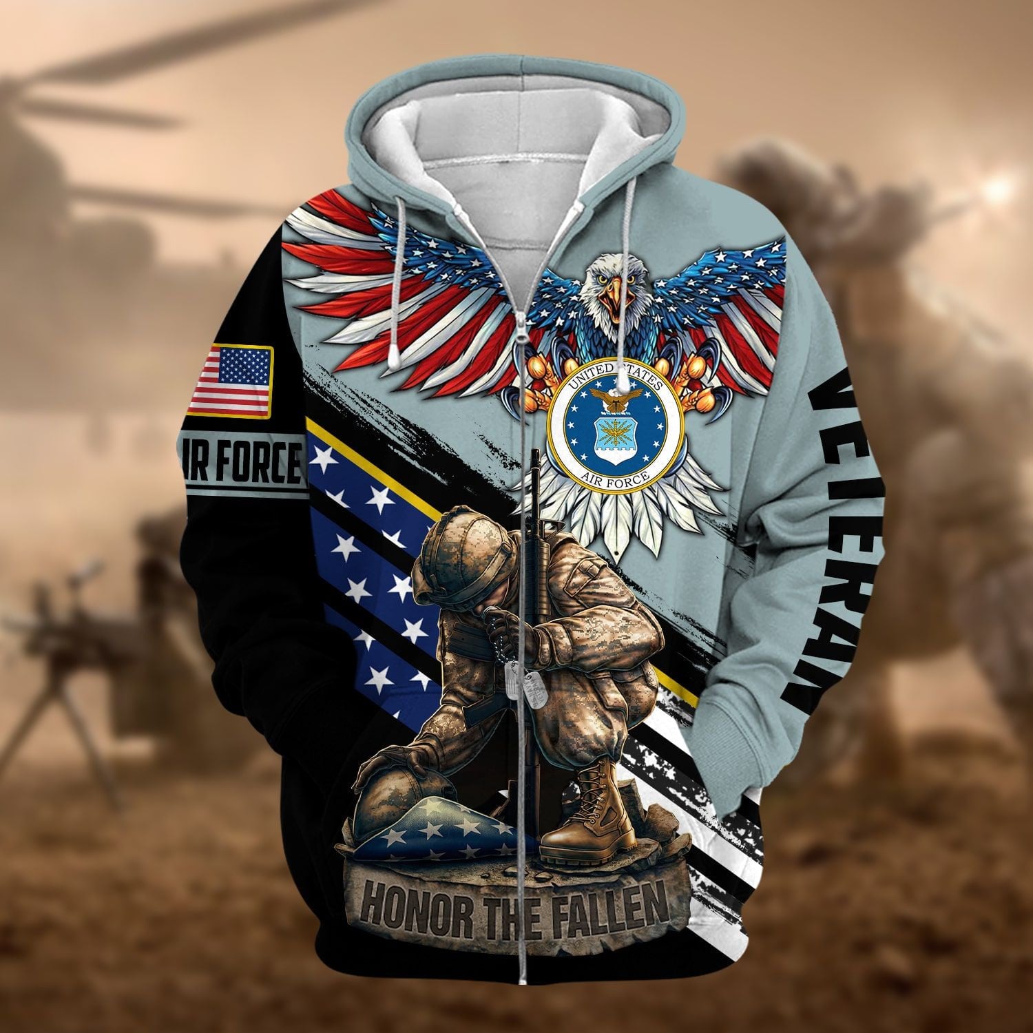 Unique Honor The Fallen Veteran Zip Hoodie