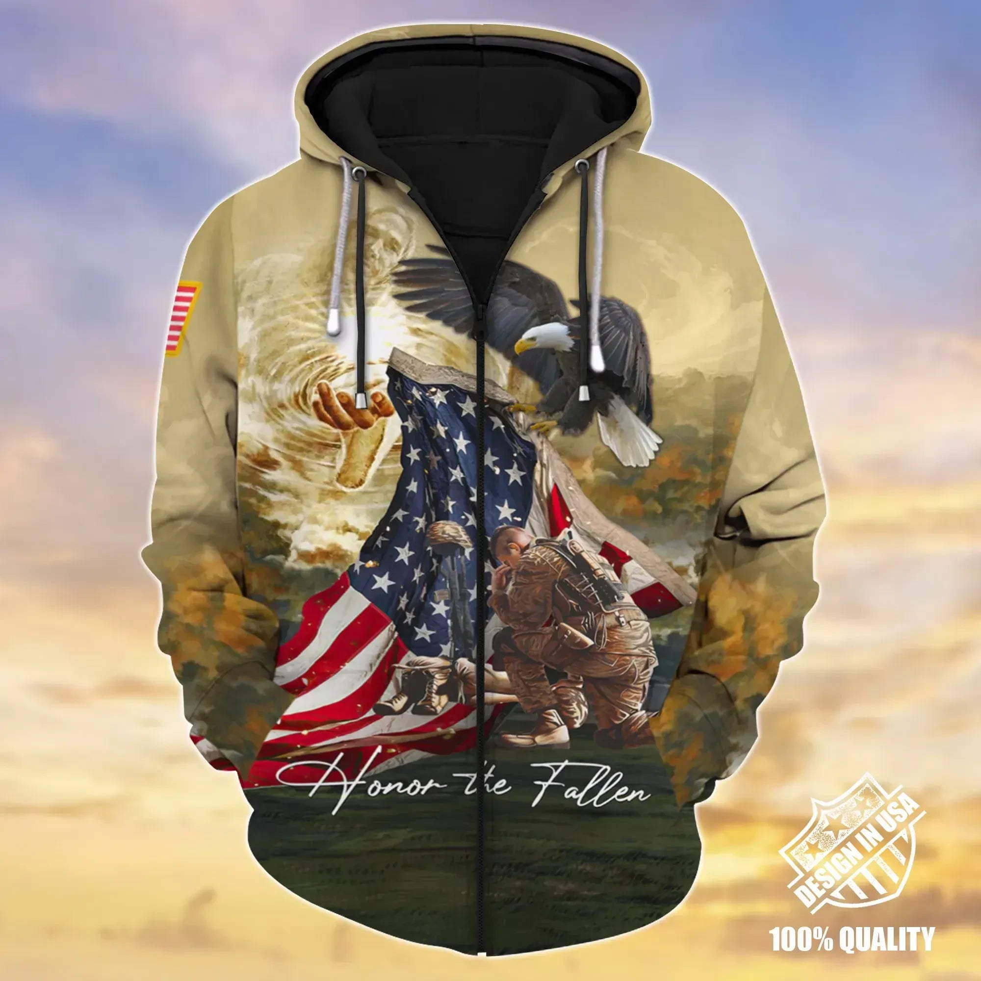 Premium Unique Veteran Zip Hoodie Ultra Soft and Warm