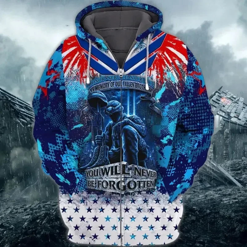 Premium Unique Veteran Zip Hoodie Ultra Soft and Warm