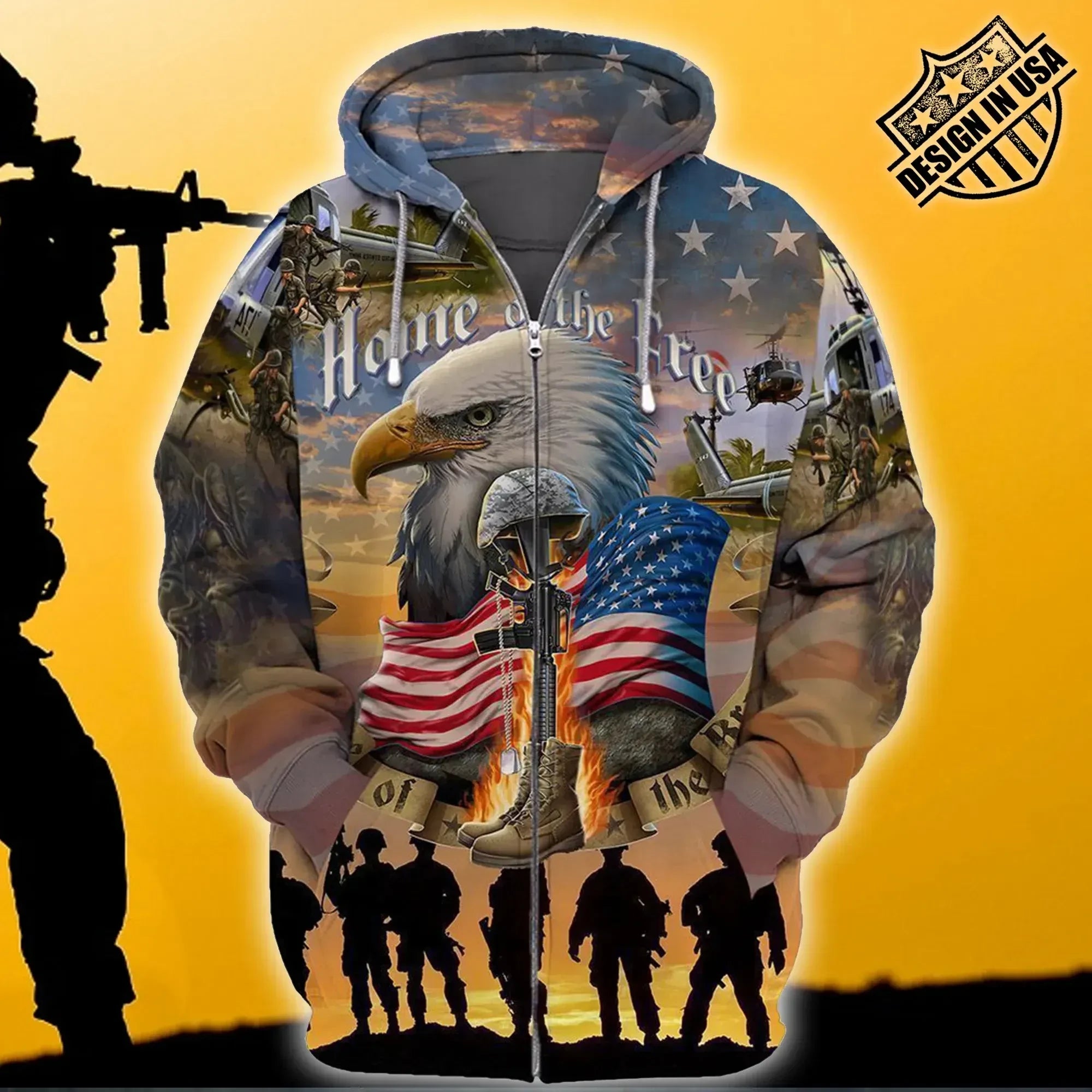 Premium Unique Veteran Zip Hoodie Ultra Soft and Warm