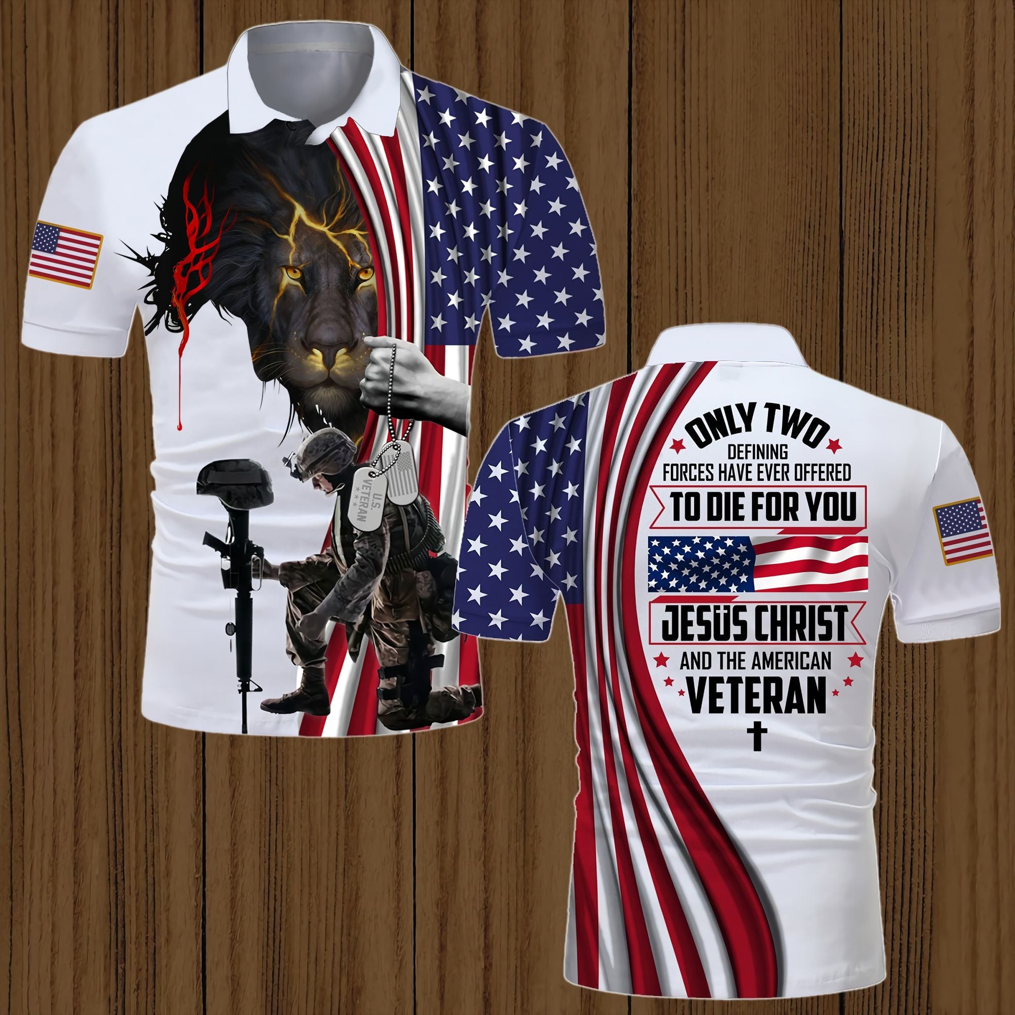 Unique Jesus Christ And Veteran Polo Shirt