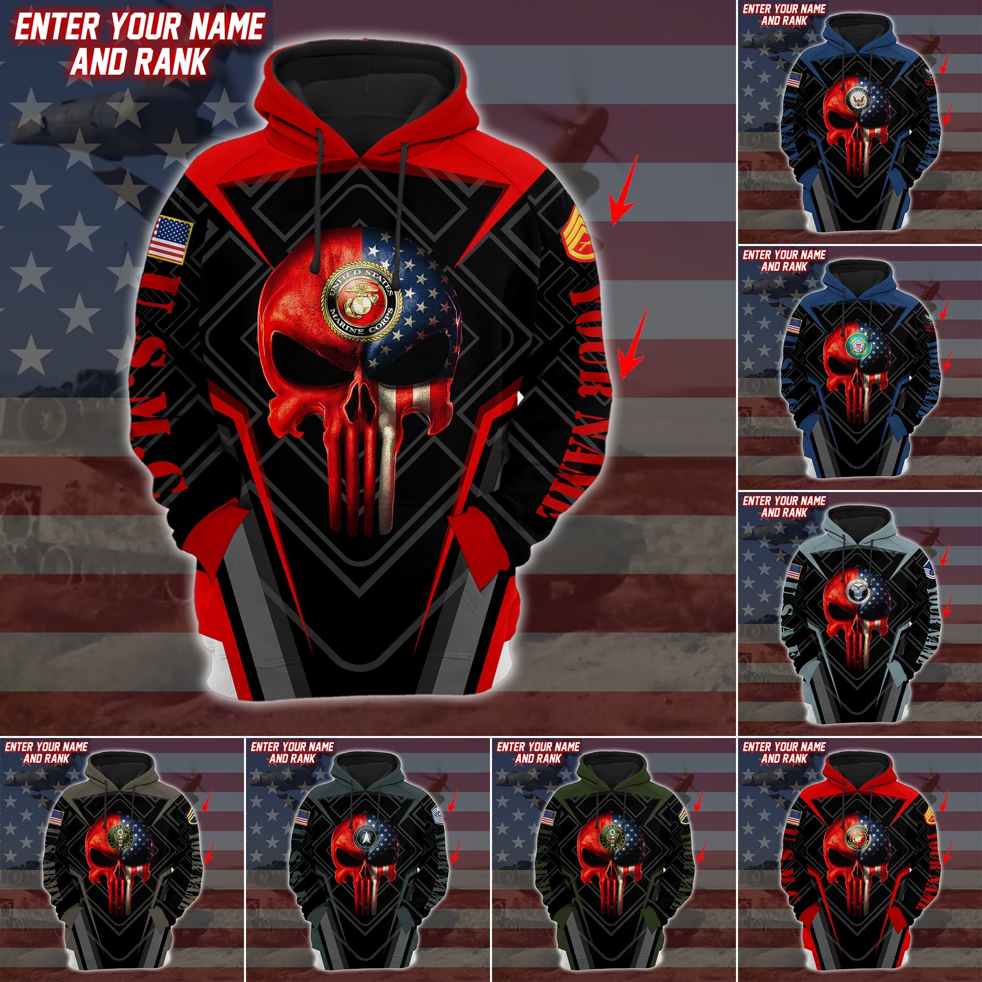 Personalized Unique Proud US Veteran Hoodie