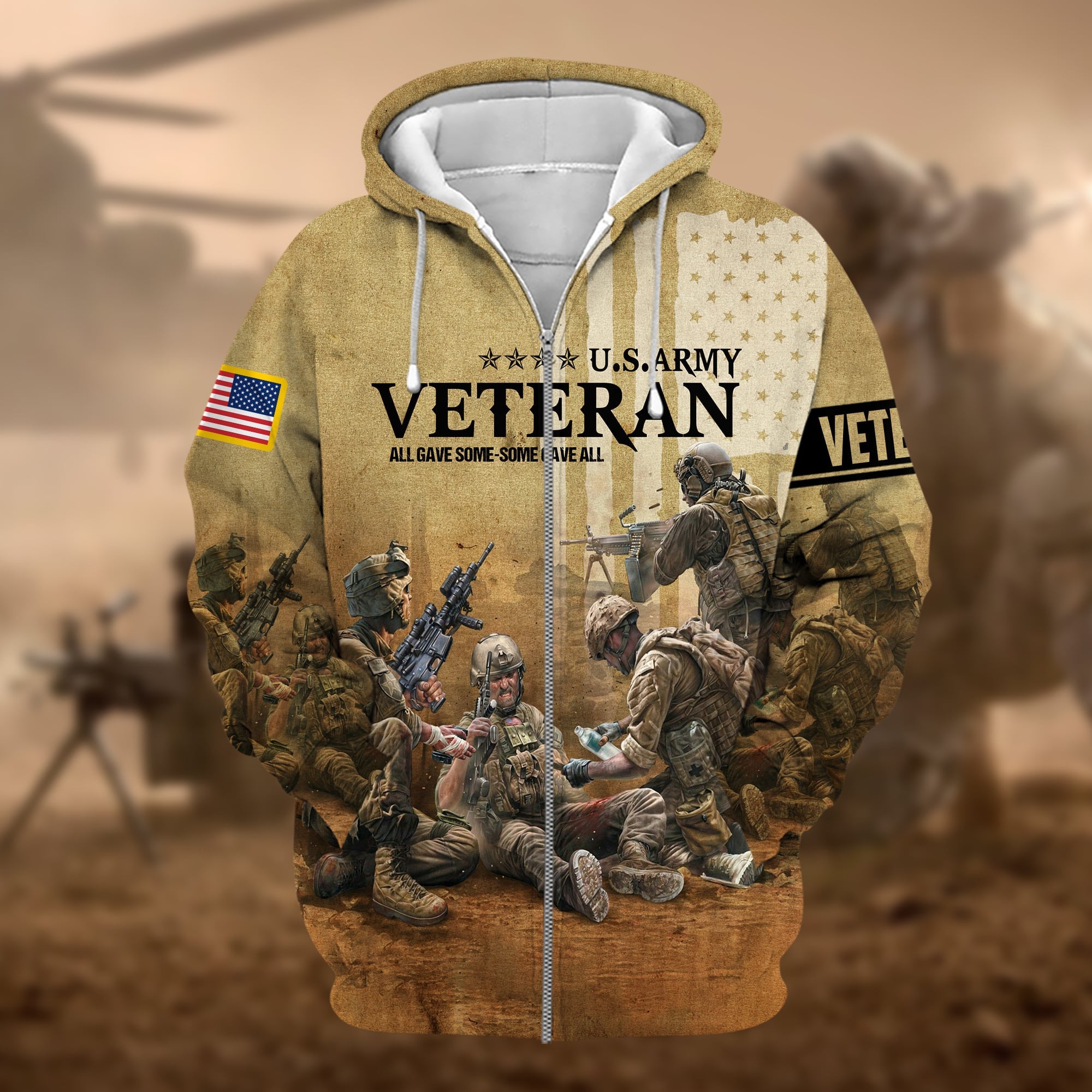 Unique U.S. Veteran Zip Hoodie