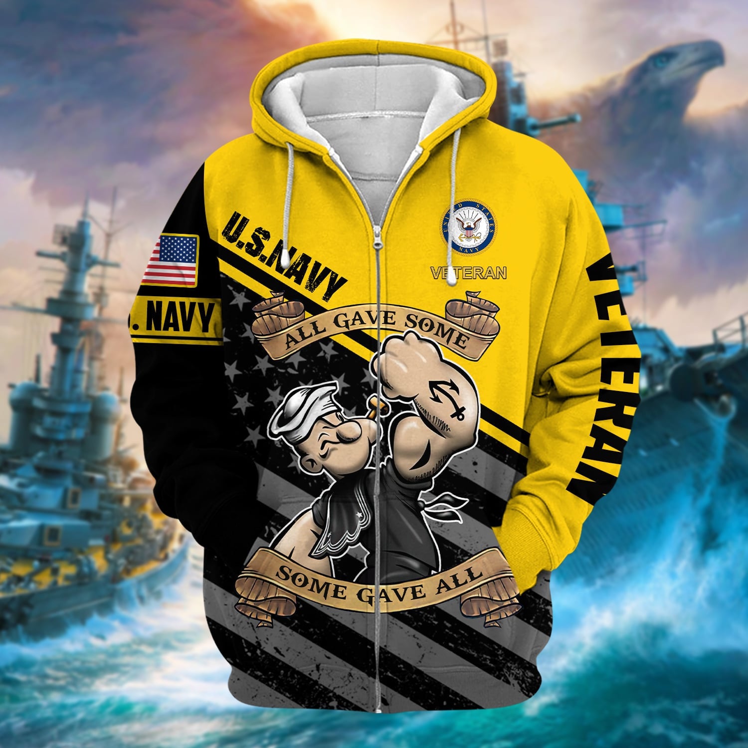 Premium U.S Navy Veteran Zip Hoodie