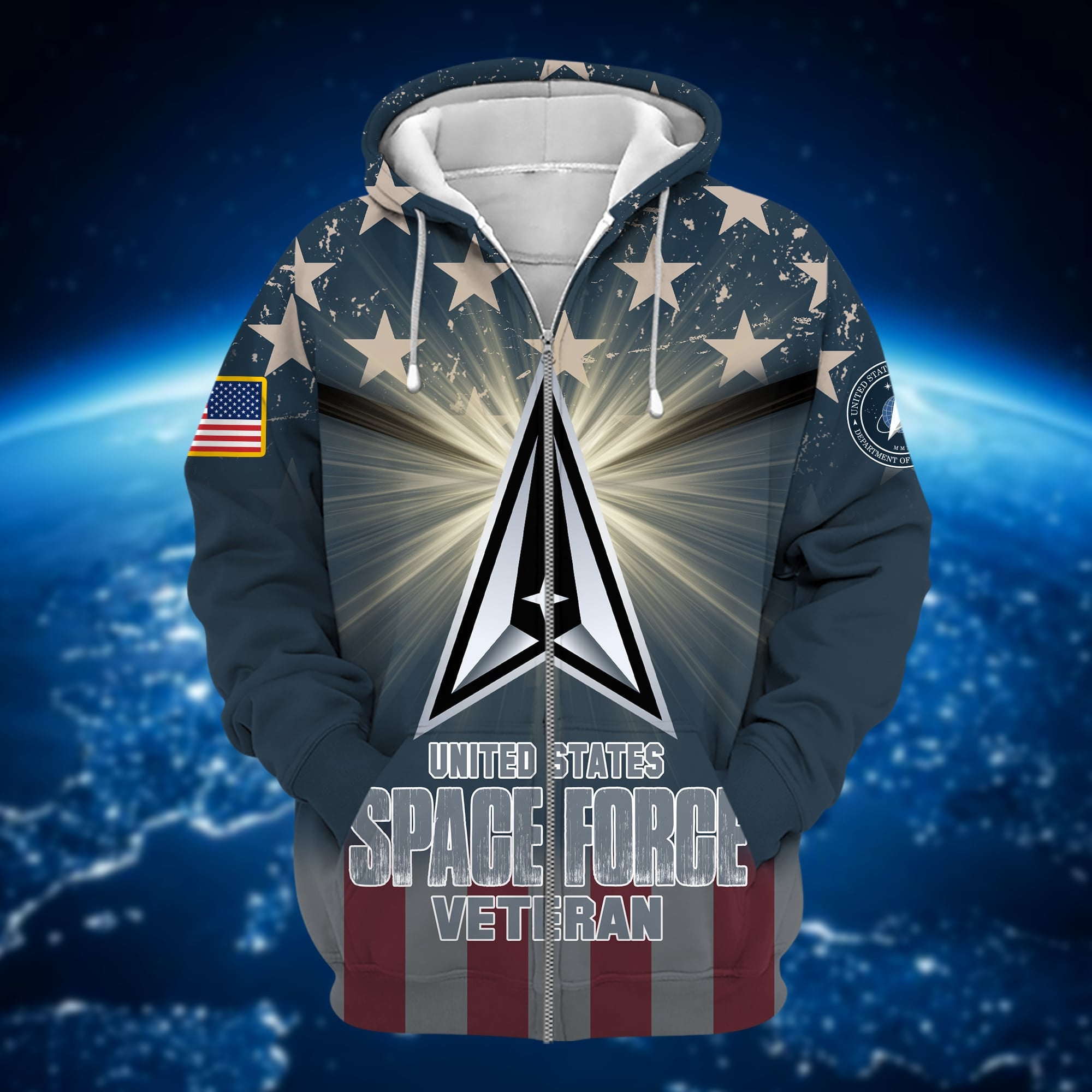 Premium Multiple US Military Services Veteran Zip Hoodie