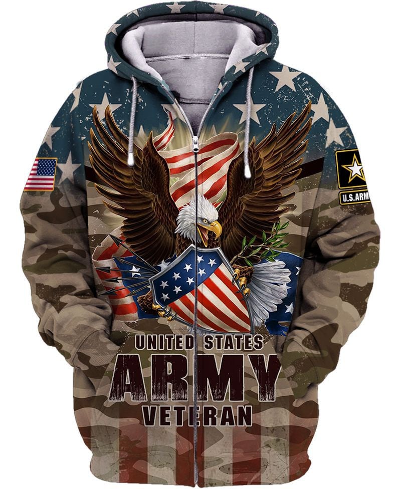 Premium Multiple US Military Services Veteran Zip Hoodie