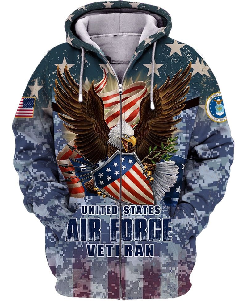 Premium Multiple US Military Services Veteran Zip Hoodie