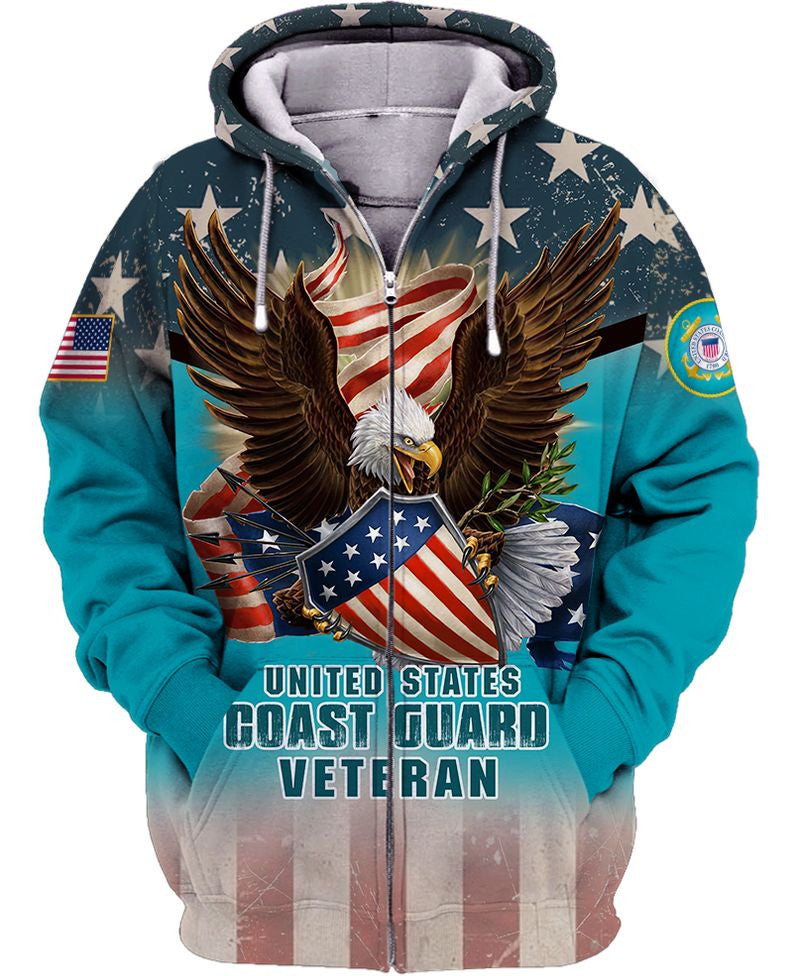 Premium Multiple US Military Services Veteran Zip Hoodie
