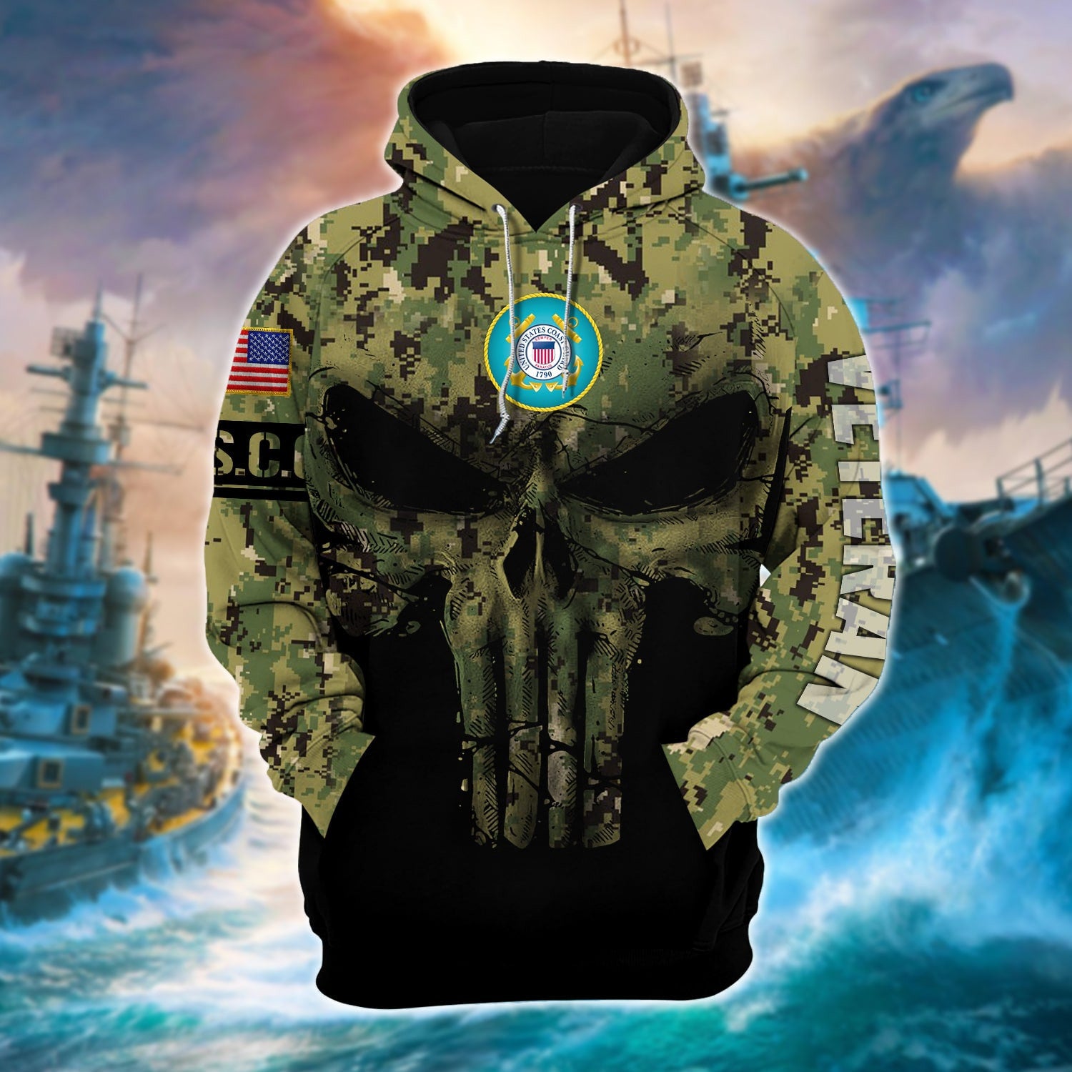 Premium Multiple US Military Services Veteran Hoodie