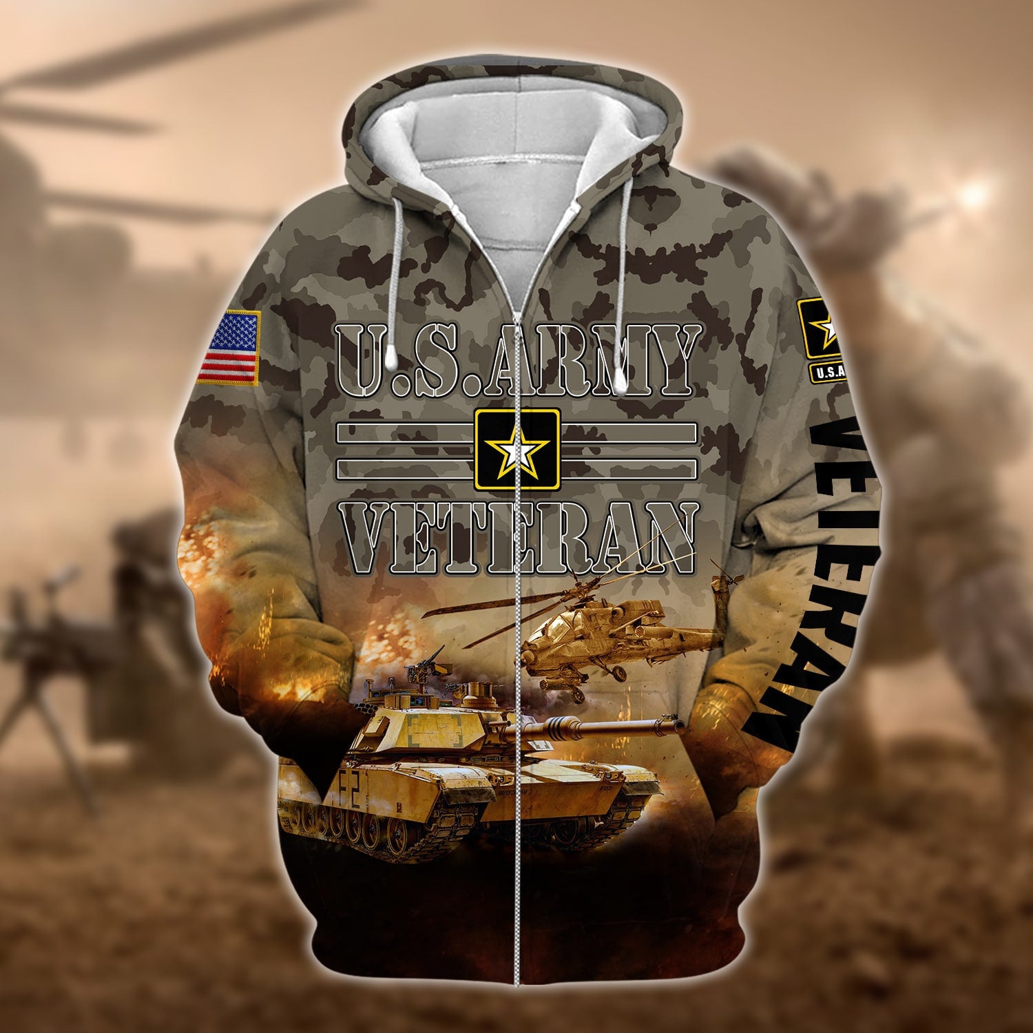 Premium U.S. Army Veteran Zip Hoodie