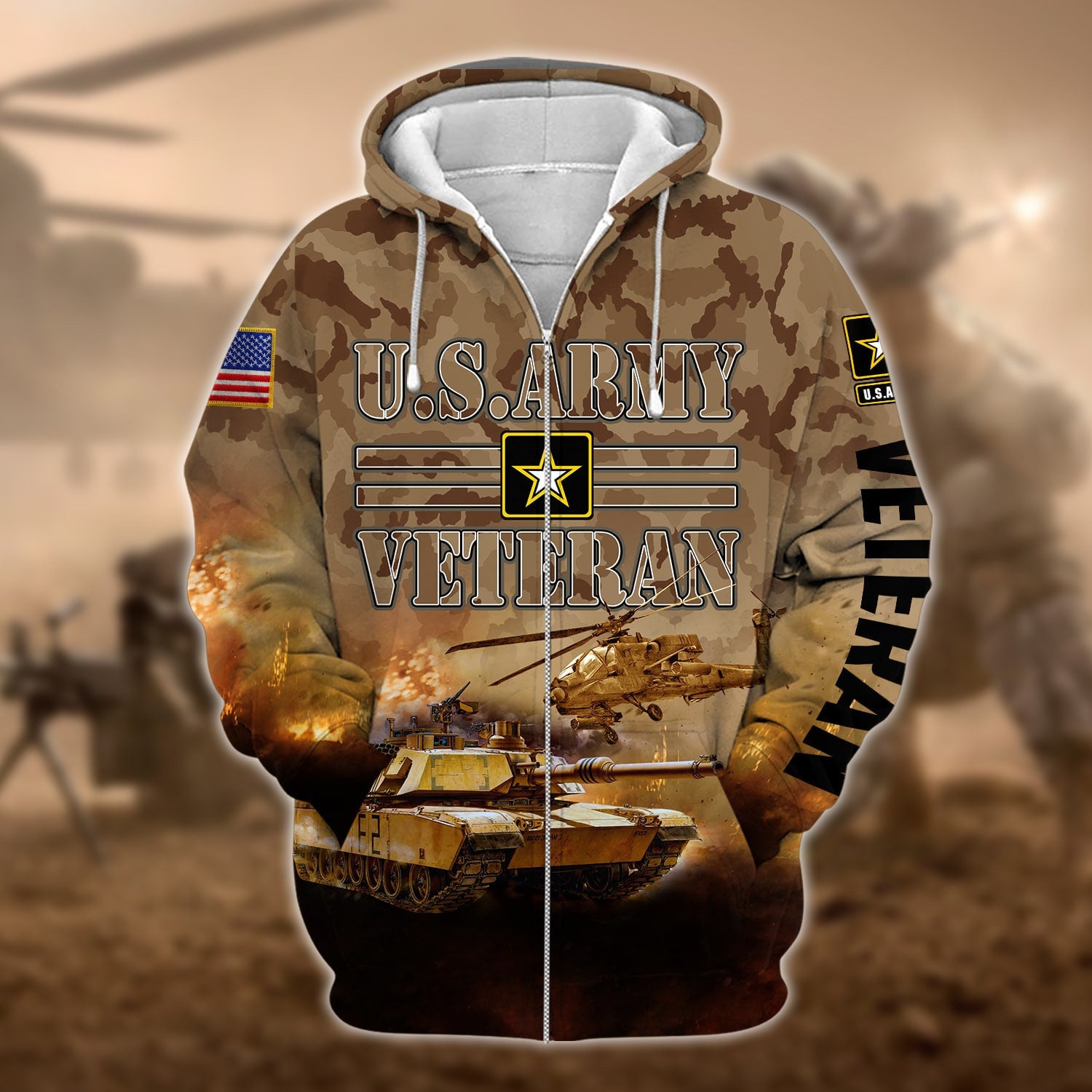 Premium U.S. Army Veteran Zip Hoodie
