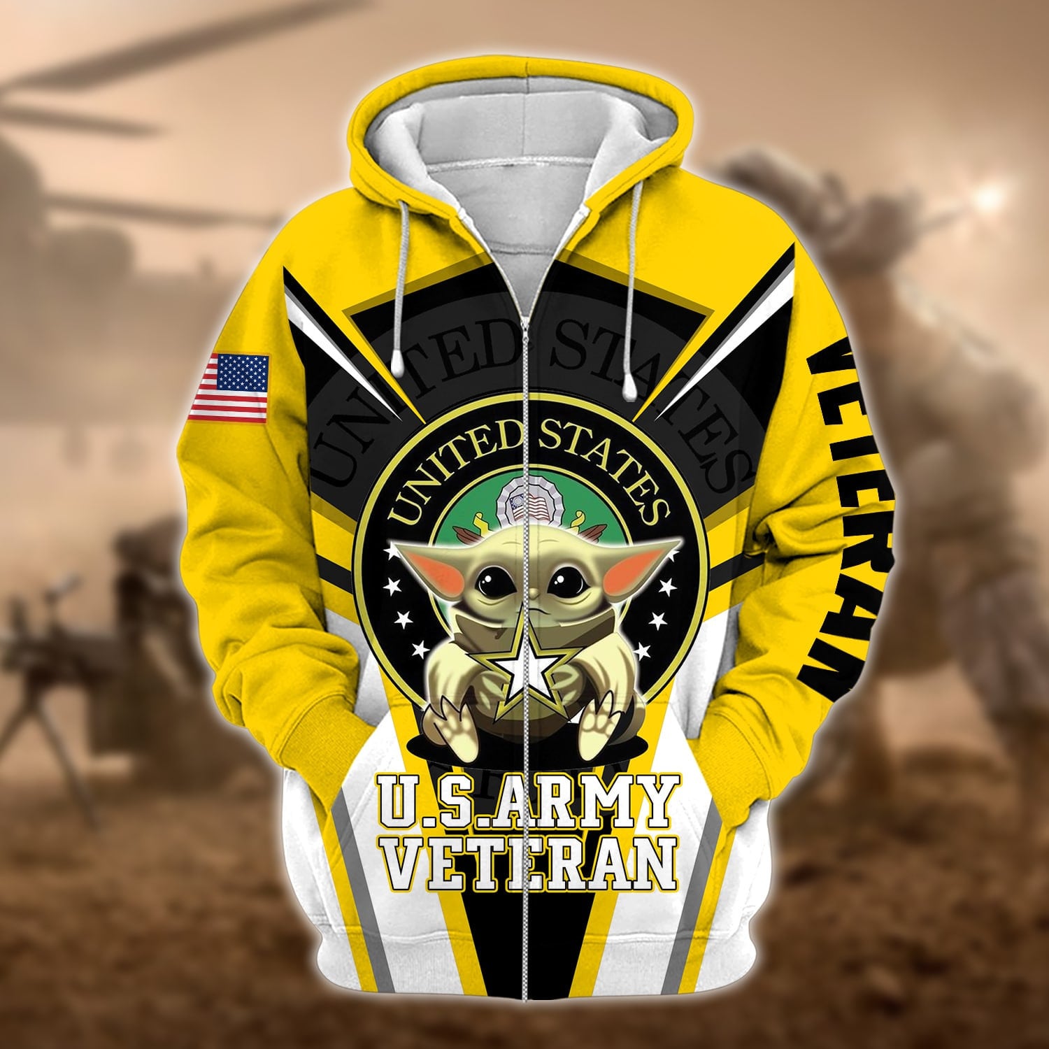 Premium Multiple US Military Services Veteran Zip Hoodie