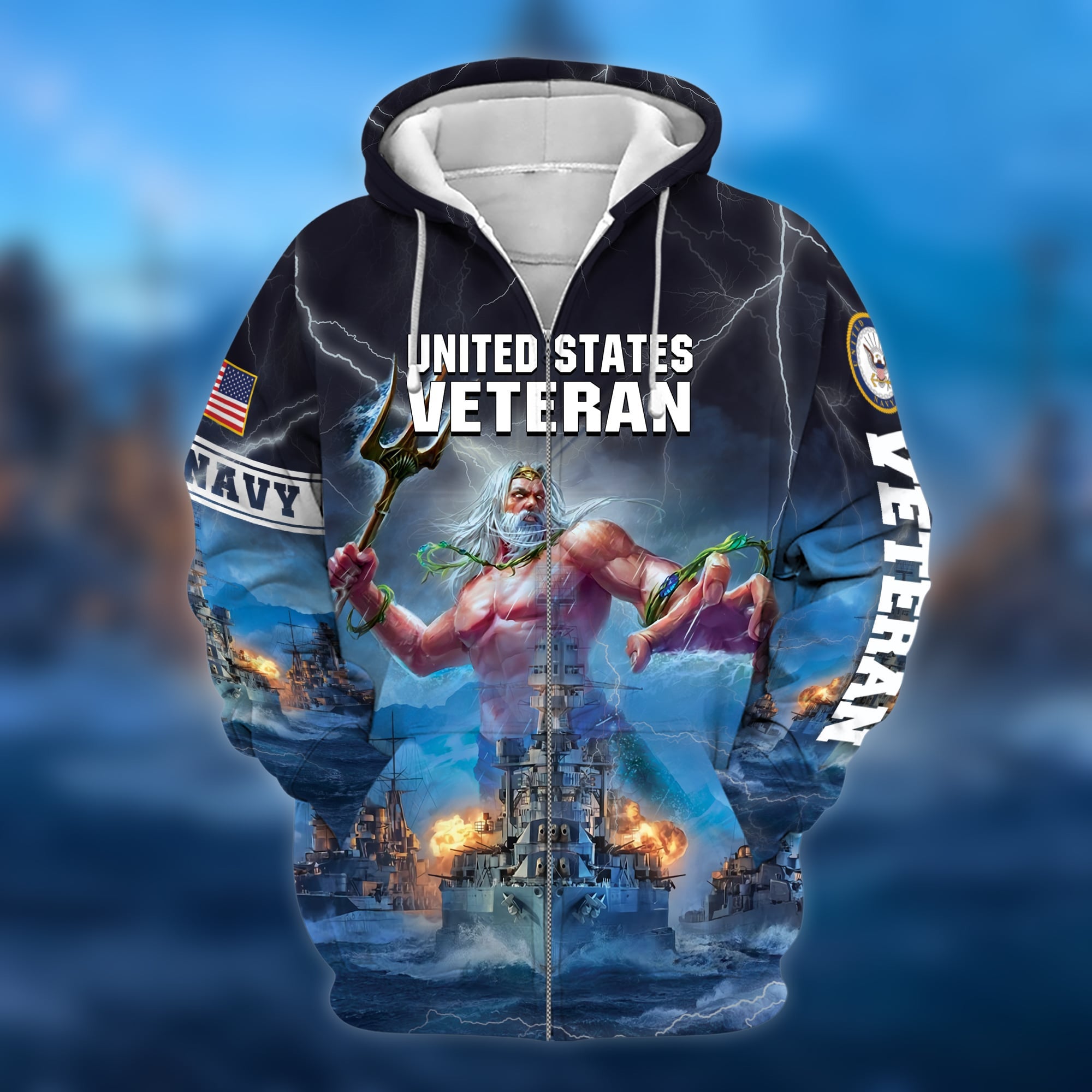 Premium U.S. Navy Veteran Zip Hoodie