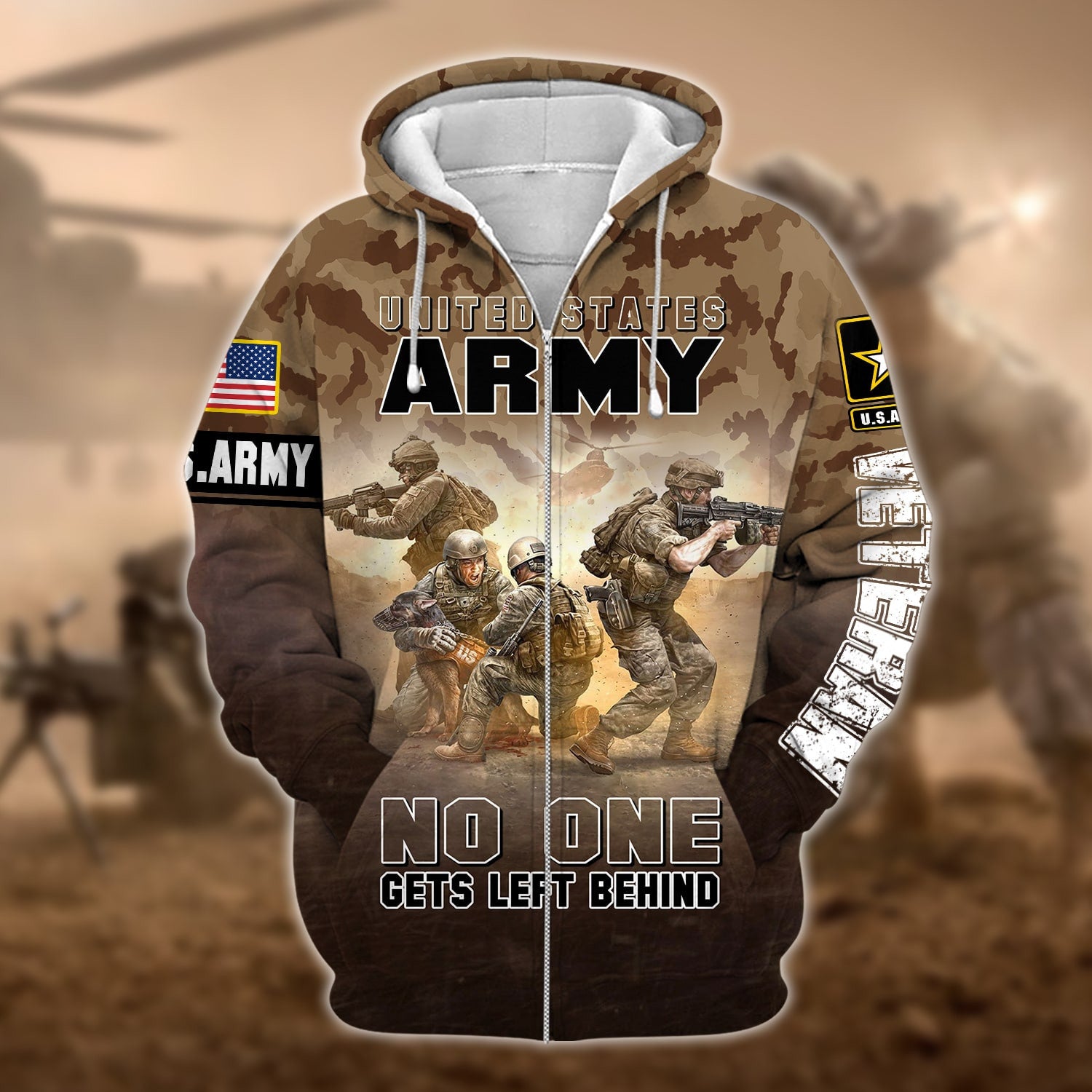 Premium U.S. Army Veteran Zip Hoodie