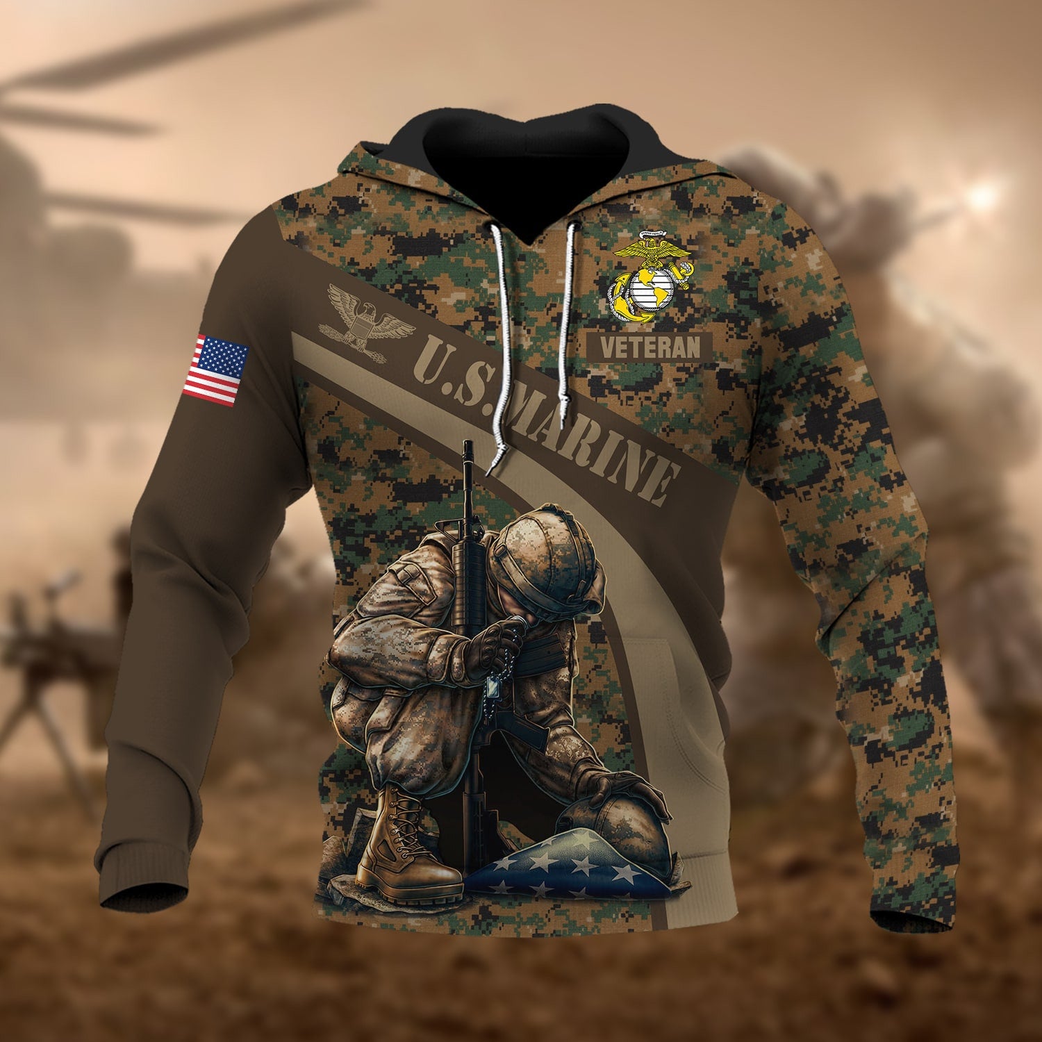 Premium Multiple US Military Services Veteran Hoodie