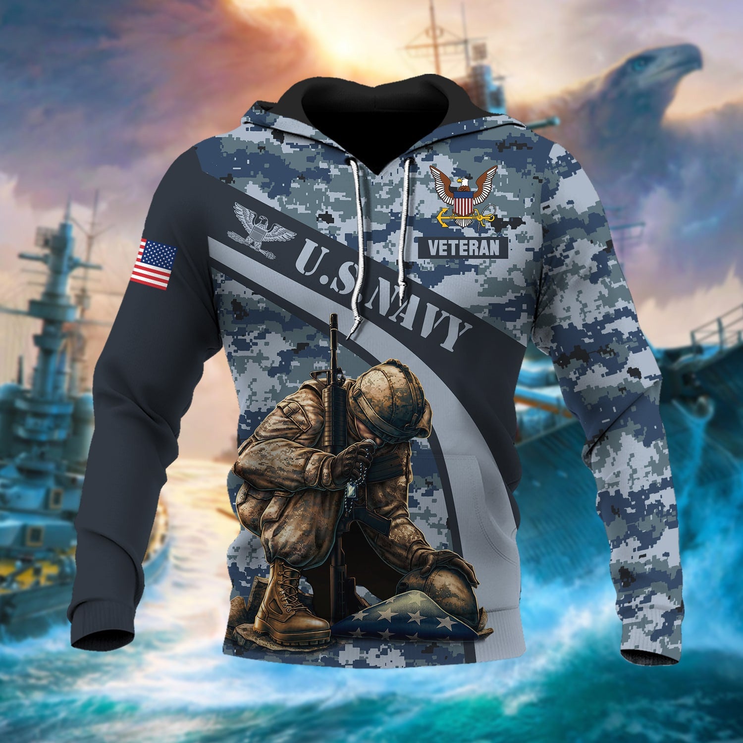 Premium Multiple US Military Services Veteran Hoodie