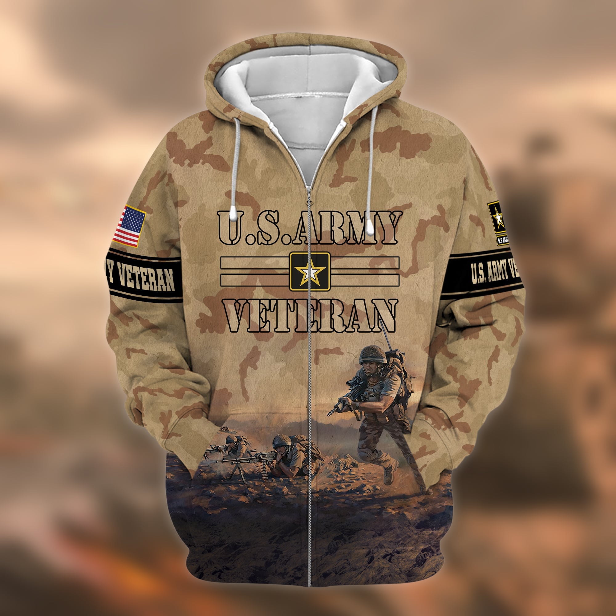 Premium U.S. Army Veteran Zip Hoodie