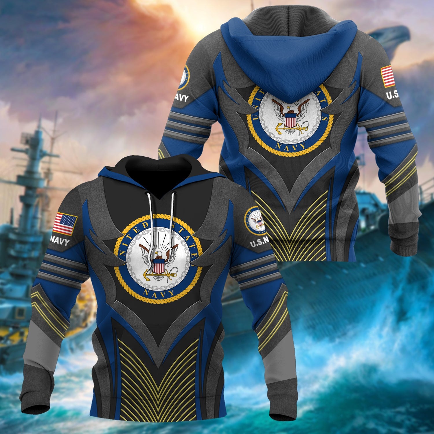 Premium Multiple US Military Services Veteran Hoodie