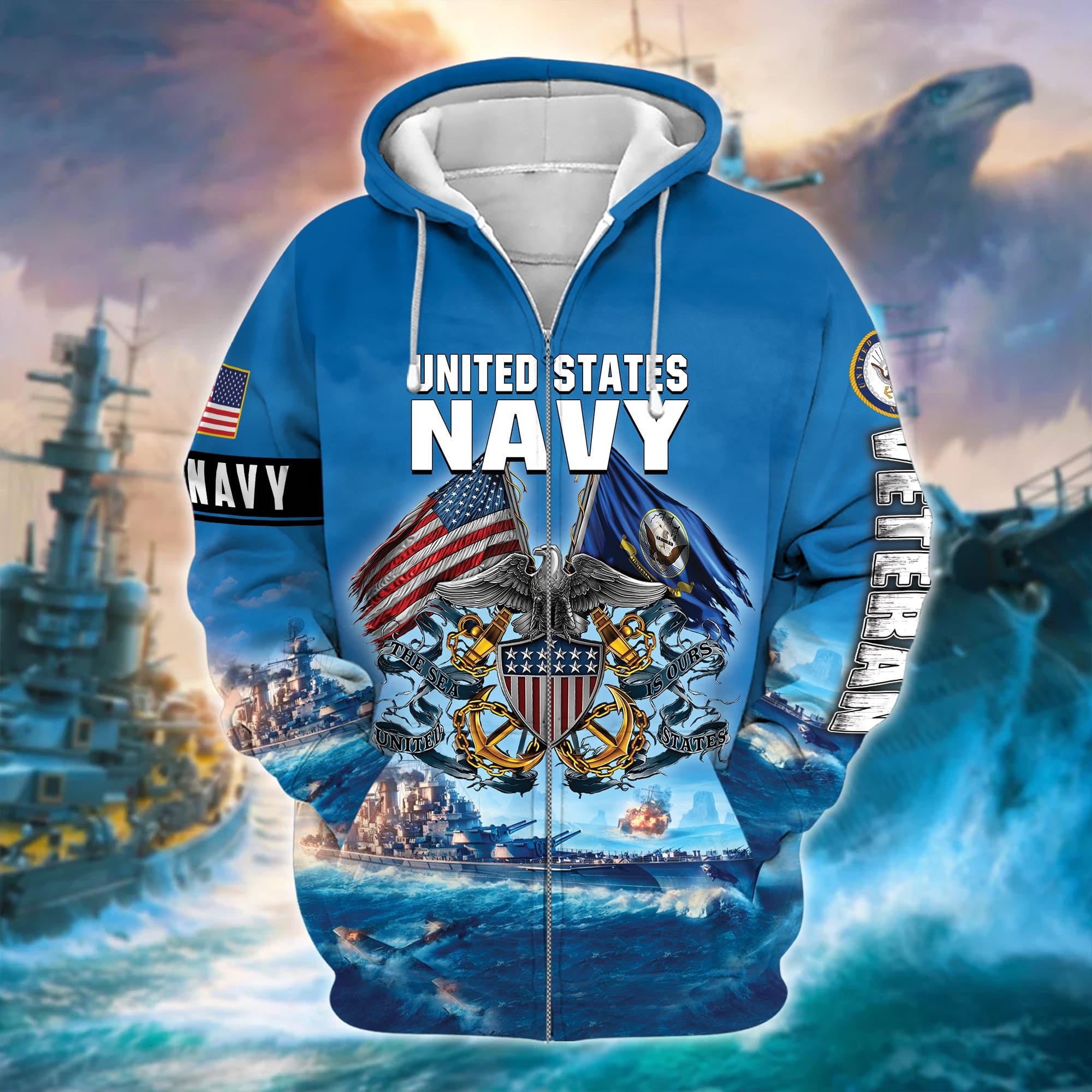 Premium U.S. Navy Veteran Zip Hoodie