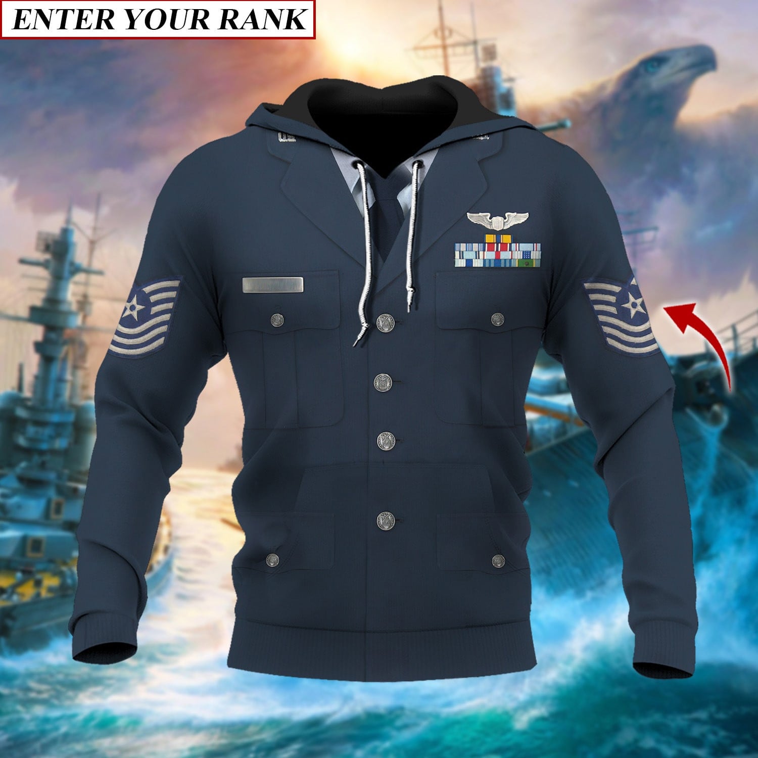 Premium Multiple US Military Services Veteran Personalize Hoodie