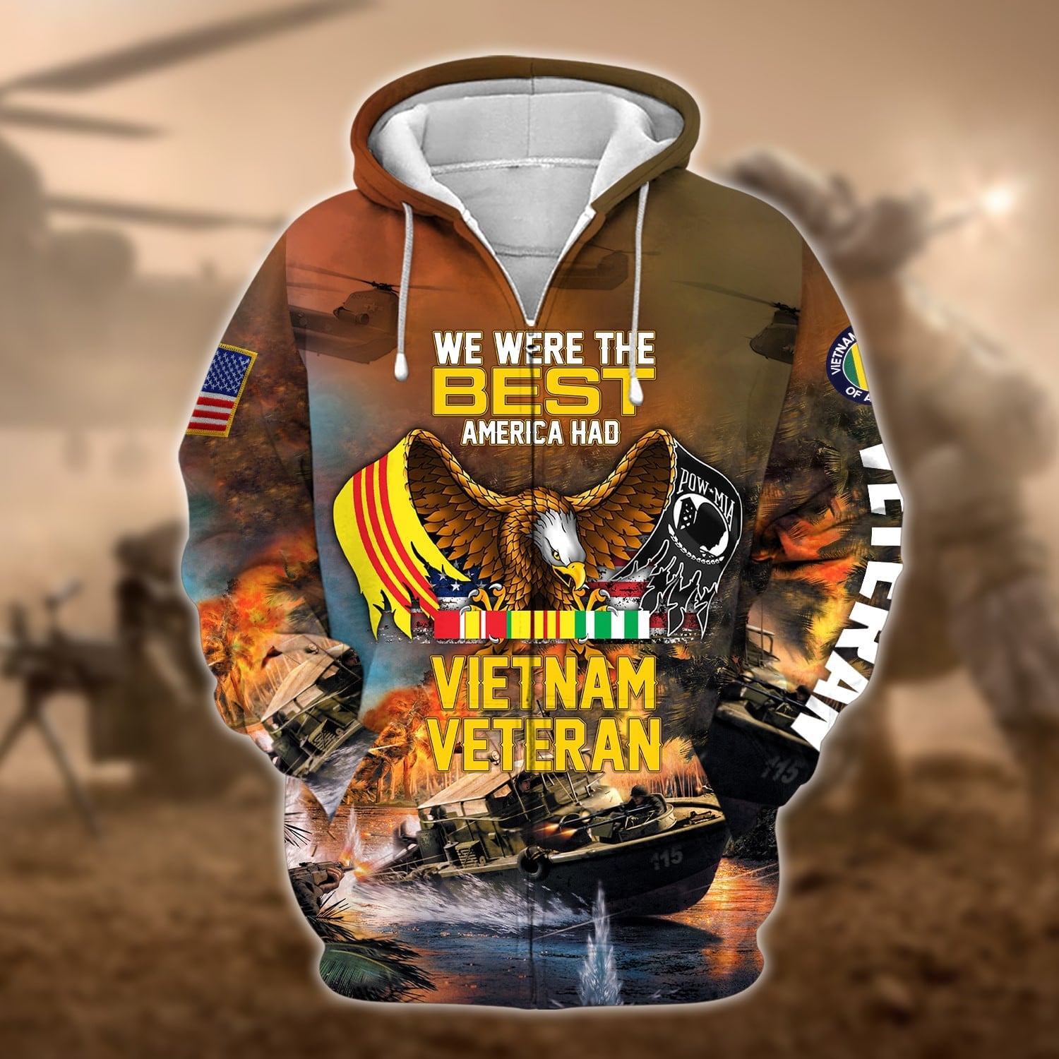 Vietnam Veteran Memorial Day Zip Hoodie