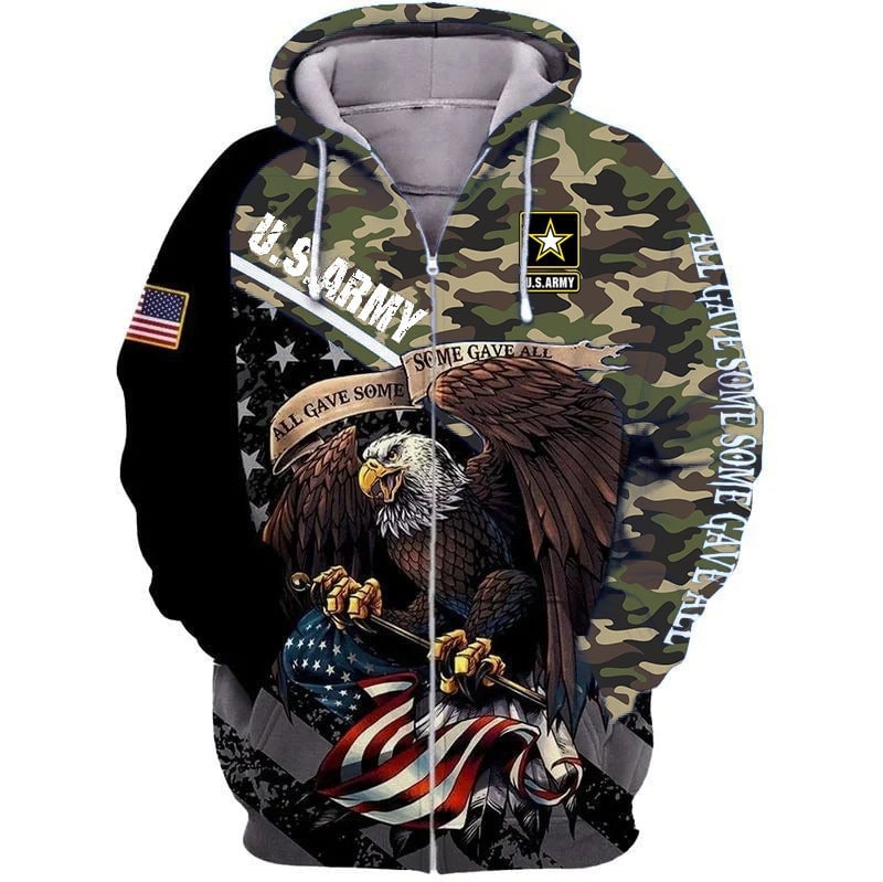 Premium Multiple US Military Services Veteran Zip Hoodie