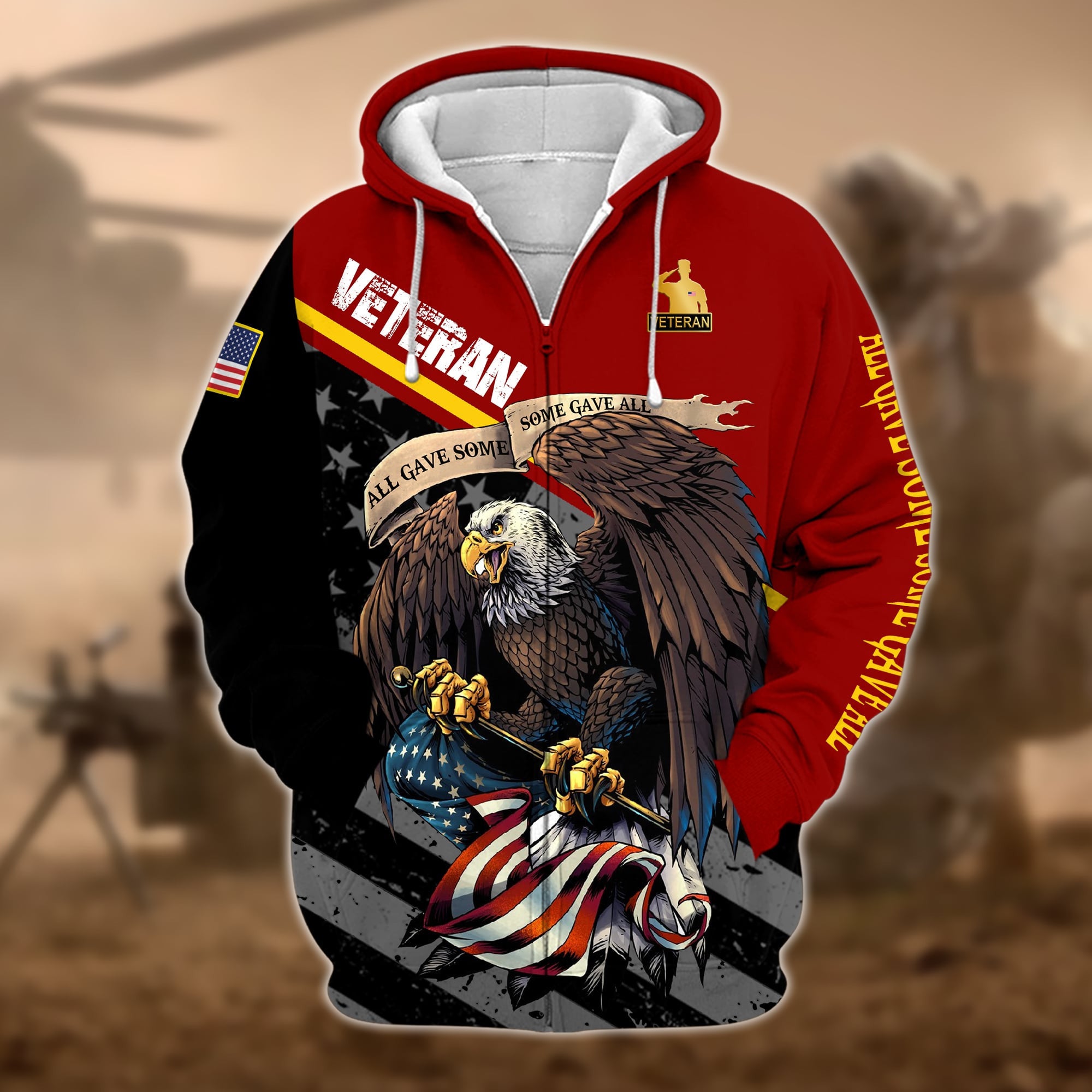 Premium Multiple US Military Services Veteran Zip Hoodie