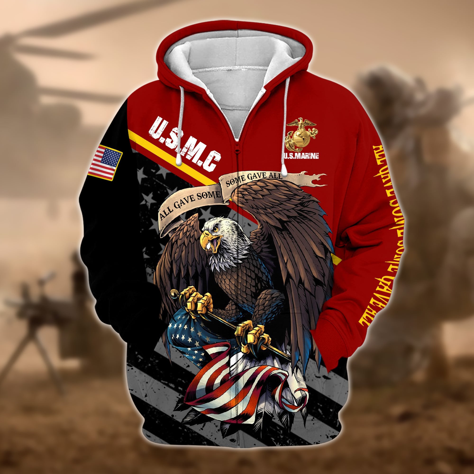 Premium Multiple US Military Services Veteran Zip Hoodie