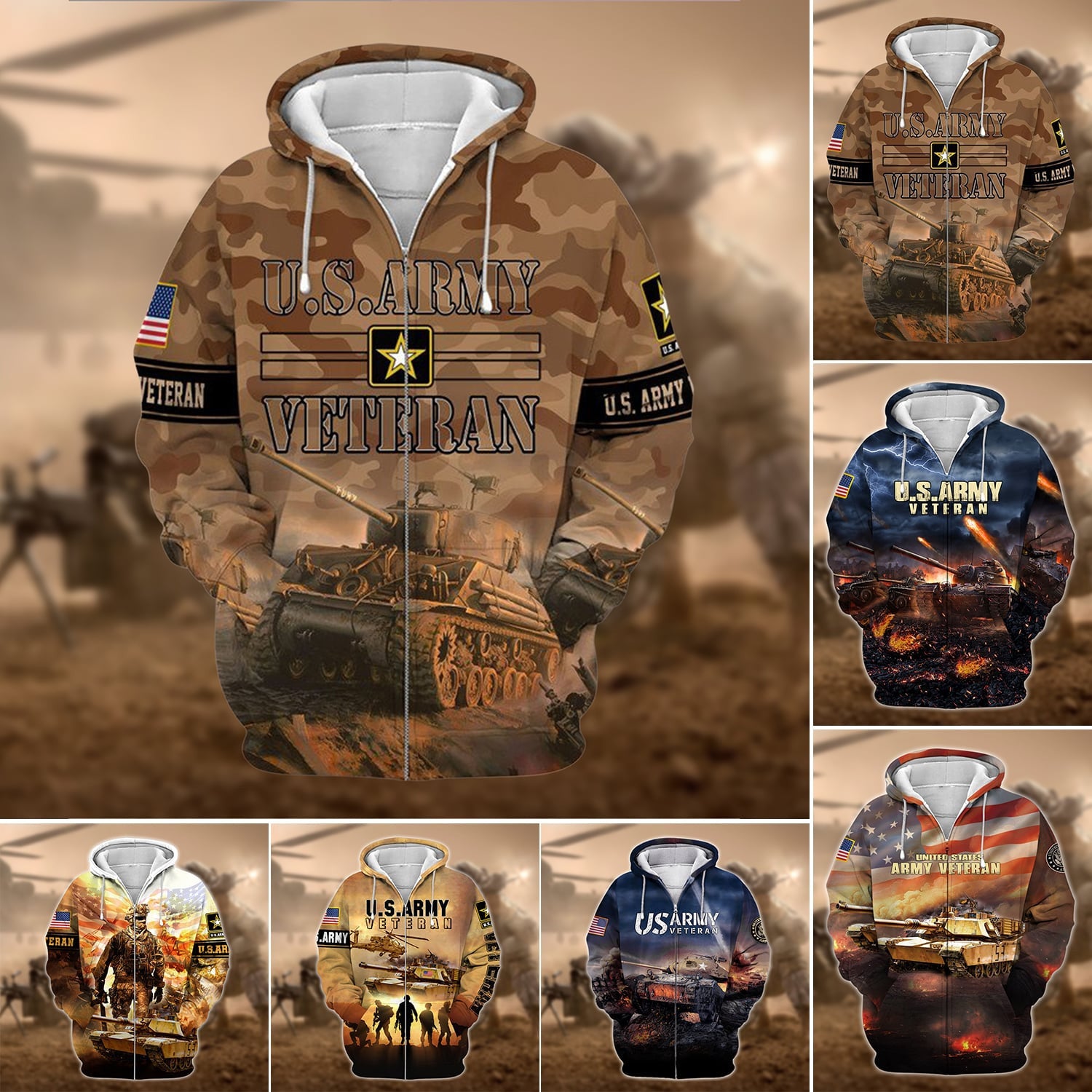 Premium U.S. Army Veteran Collection Ziphoodie