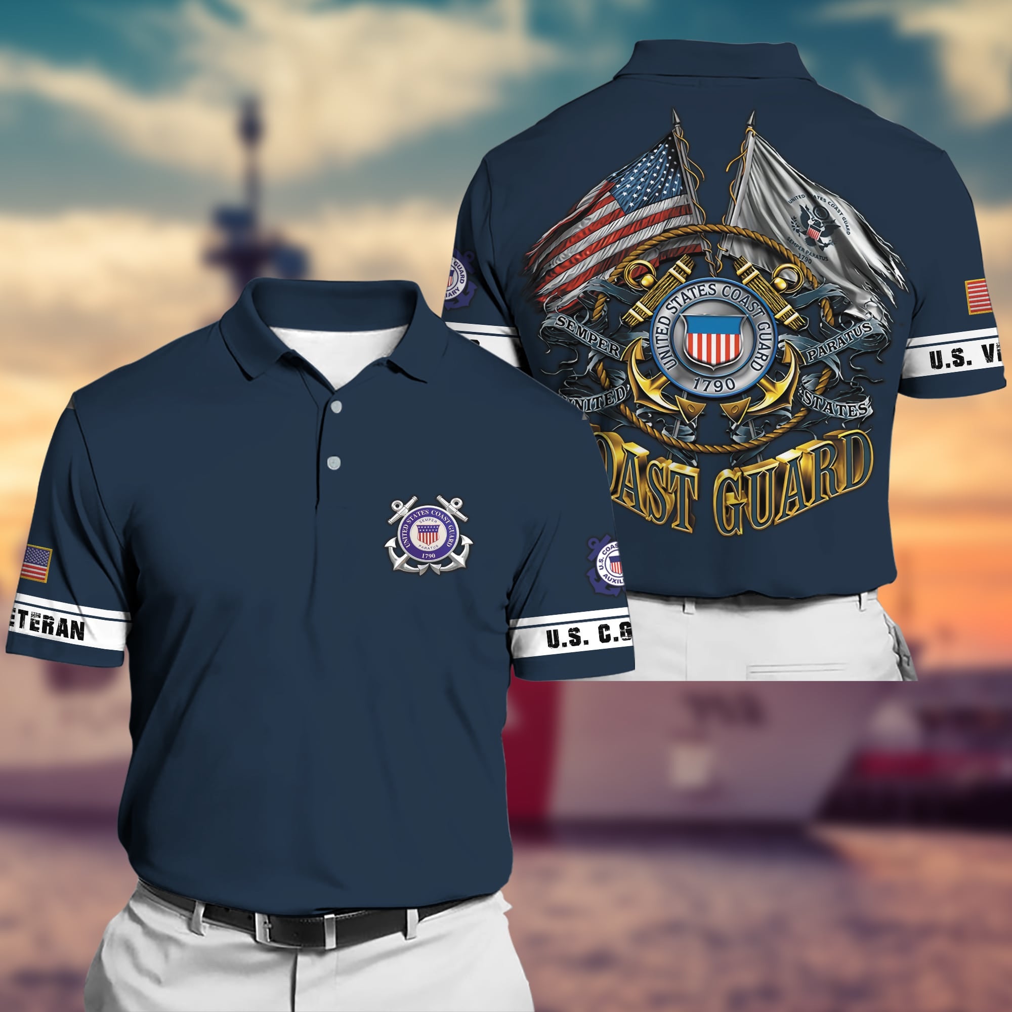 Premium Multiple US Military Services Veteran Polo Shirt