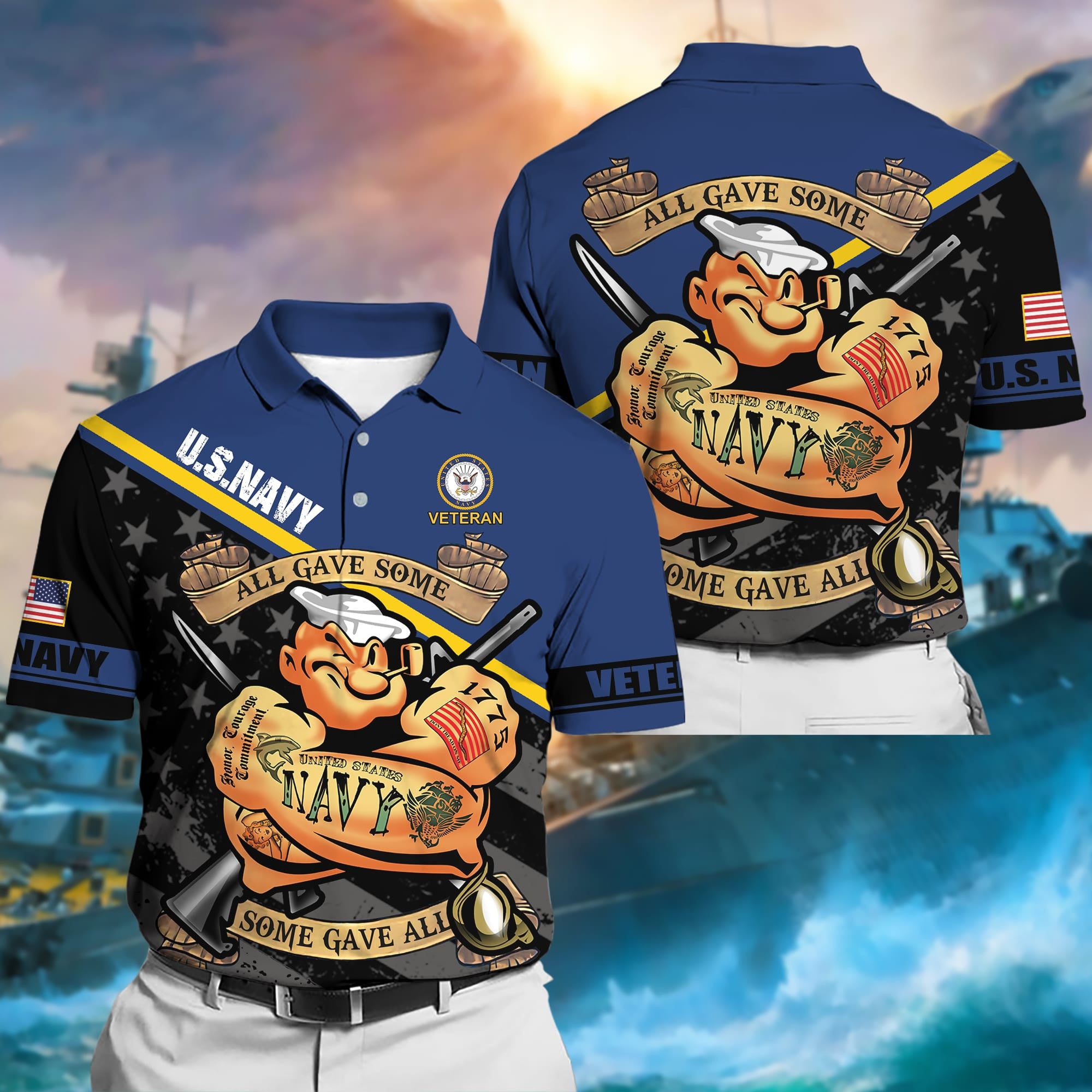 Premium Unique US Multiple Service Polo Shirt